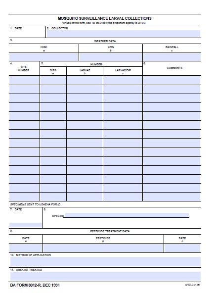 da Form 8012-R fillable