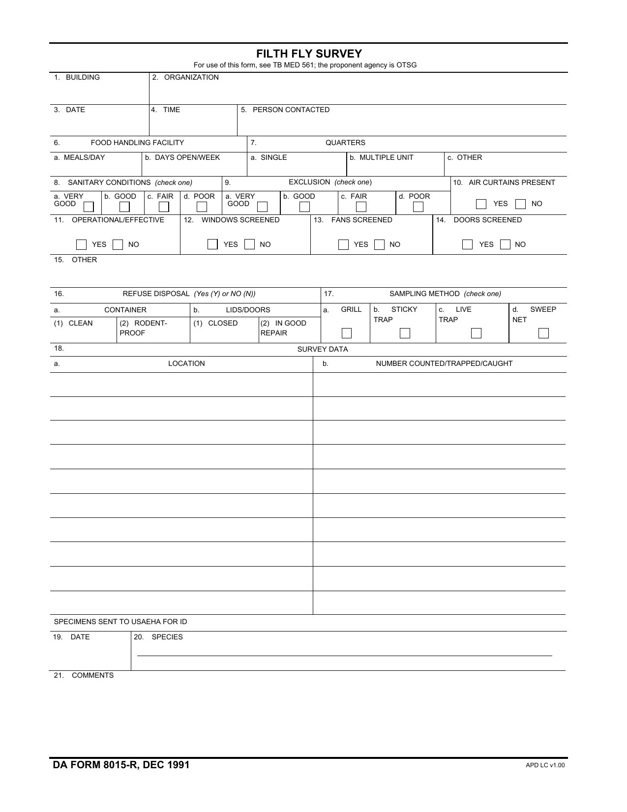 da Form 8015-R fillable