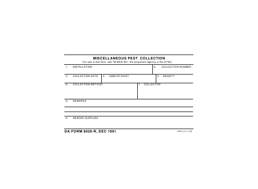 da Form 8020-R fillable