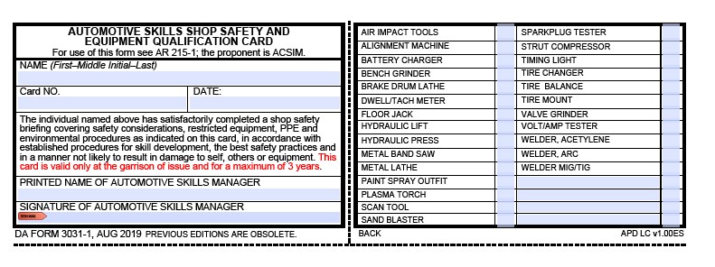 da Form 3031-1 fillable