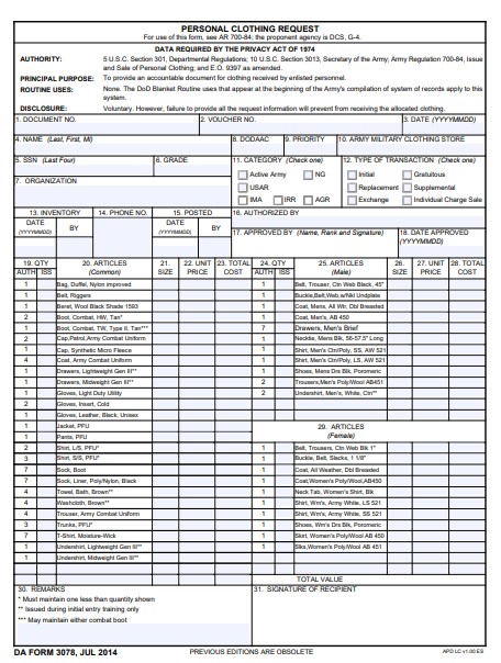 da Form 3078 fillable