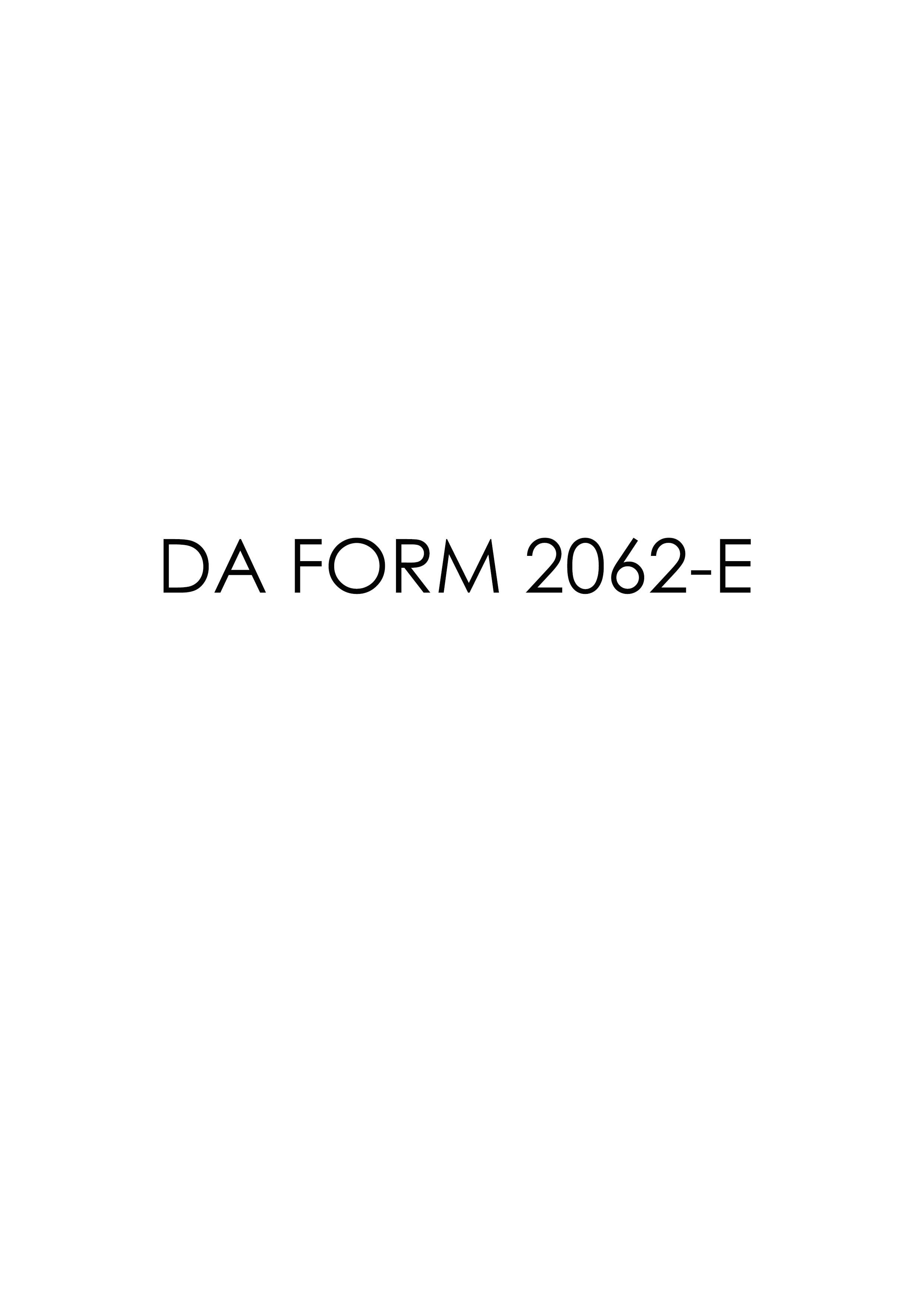 da Form 2062-E fillable