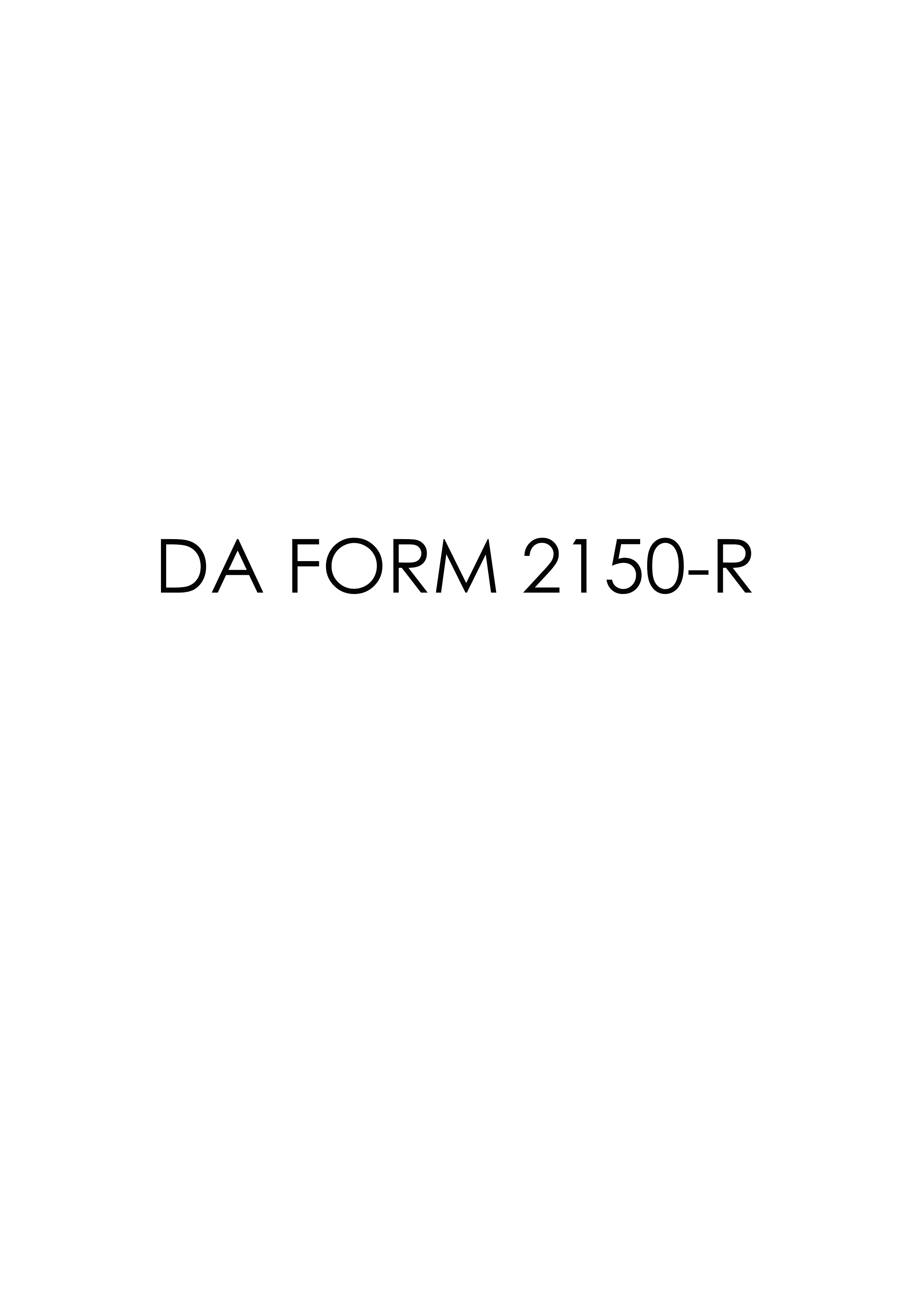 da Form 2150-R fillable