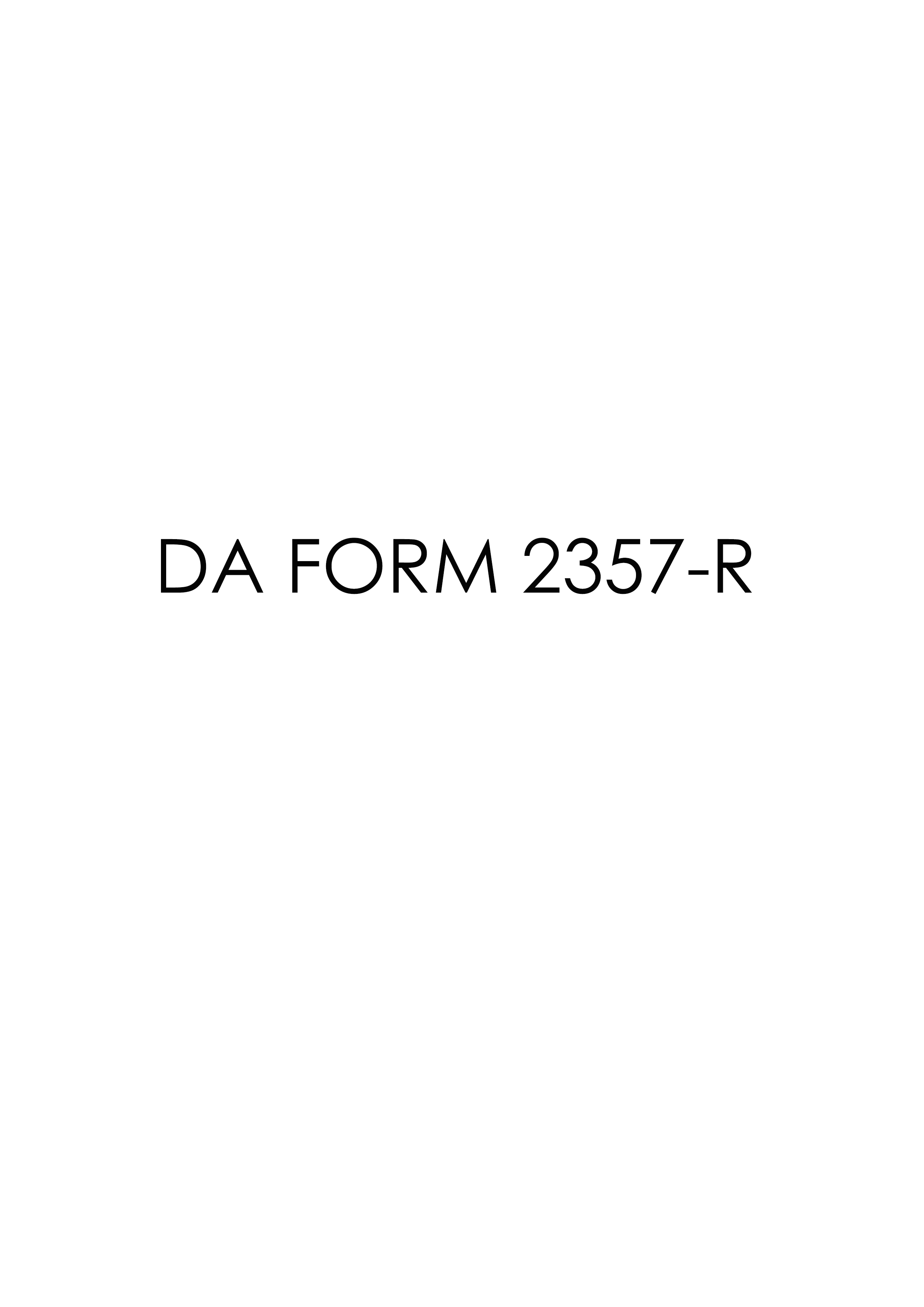 da Form 2357-R fillable
