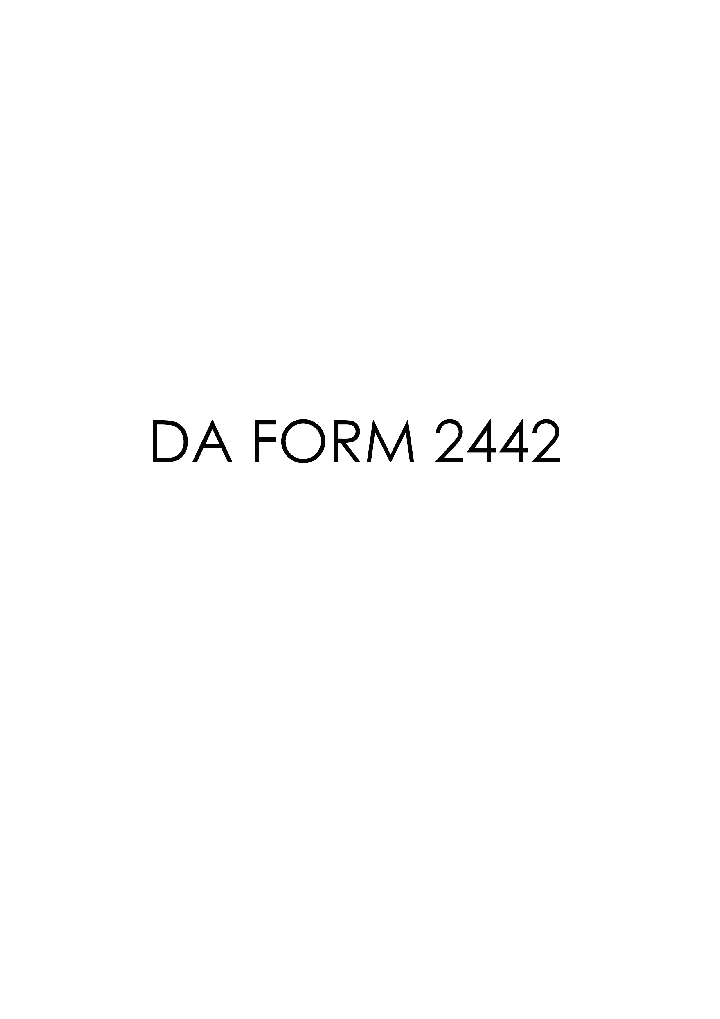 da Form 2442 fillable