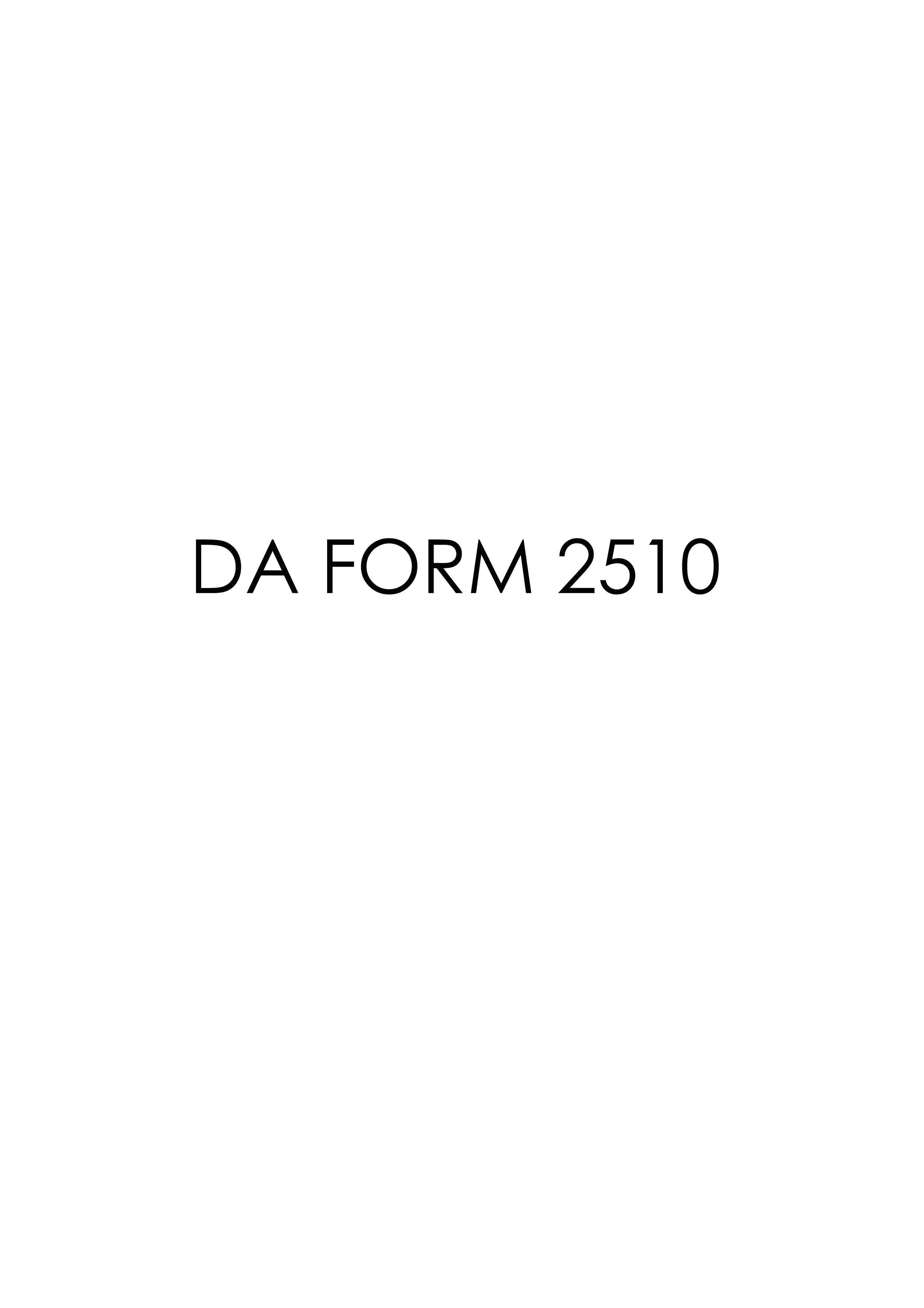 da Form 2510 fillable