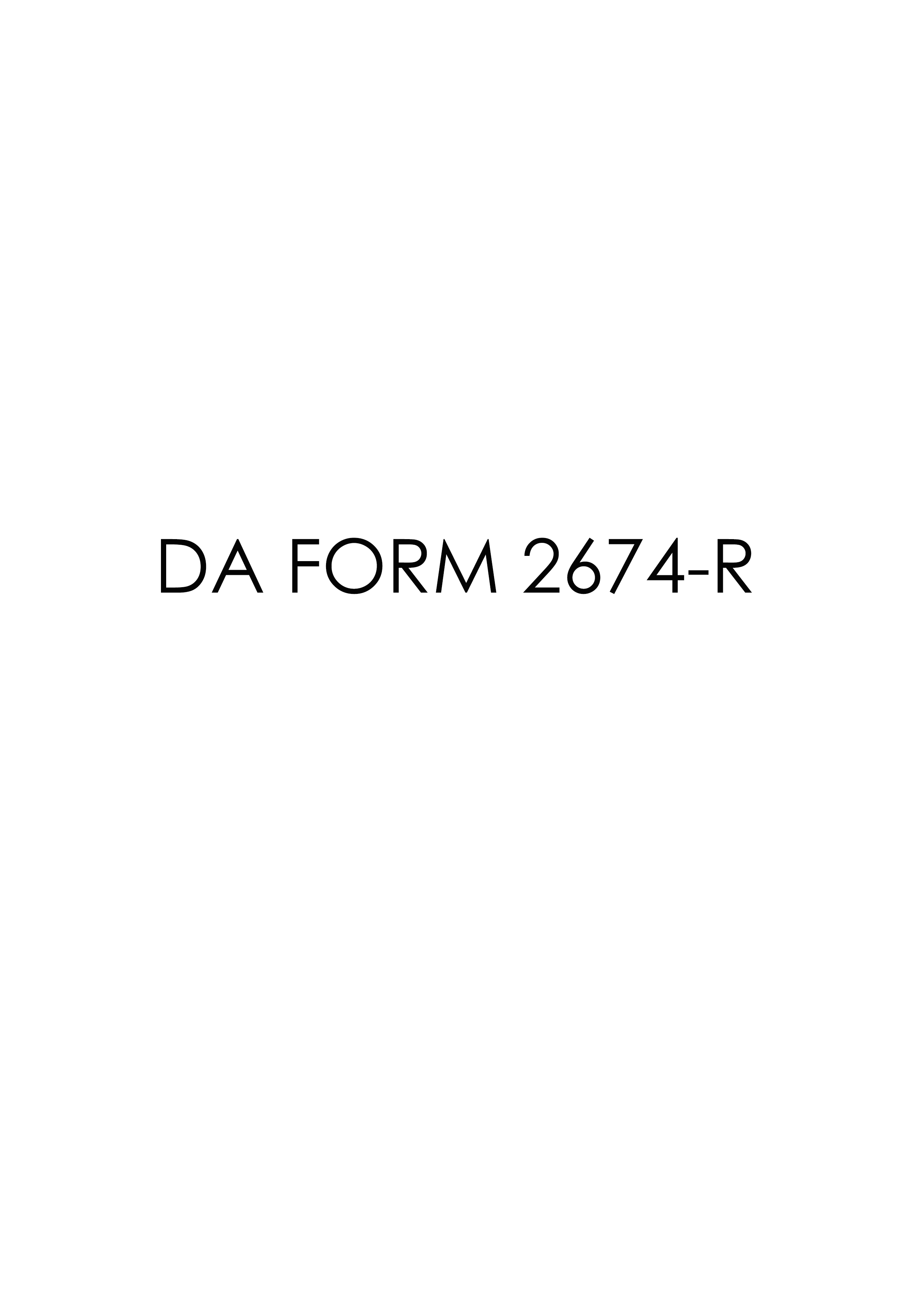 da Form 2674-R fillable