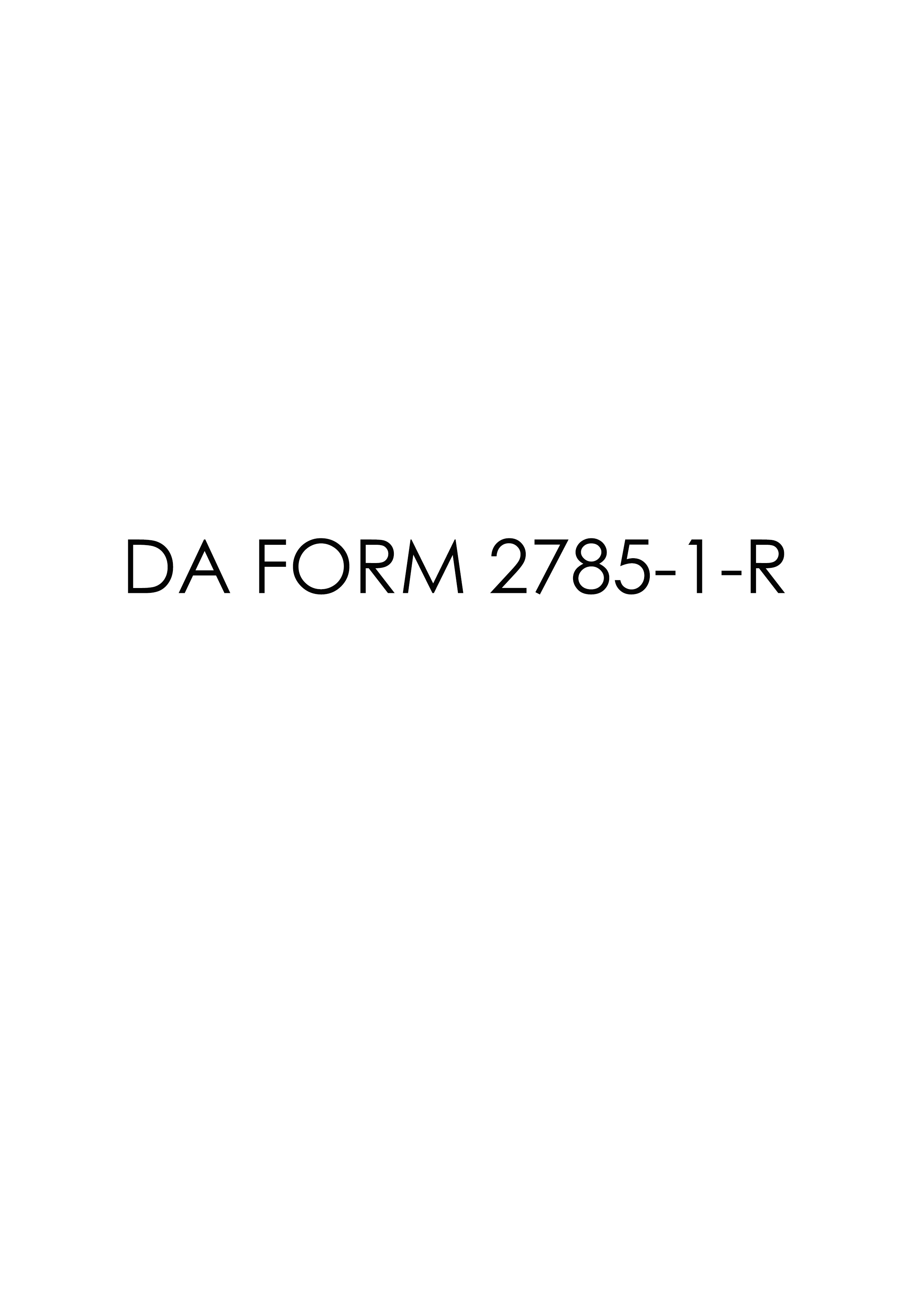 da Form 2785-1-R fillable
