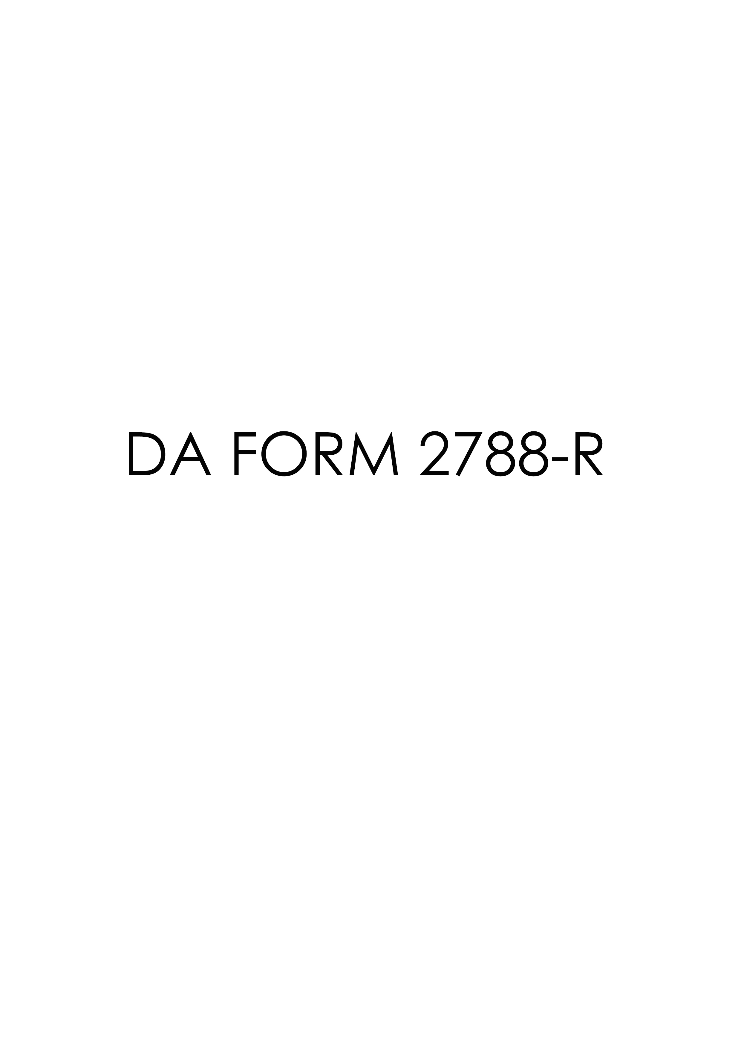 da Form 2788-R fillable