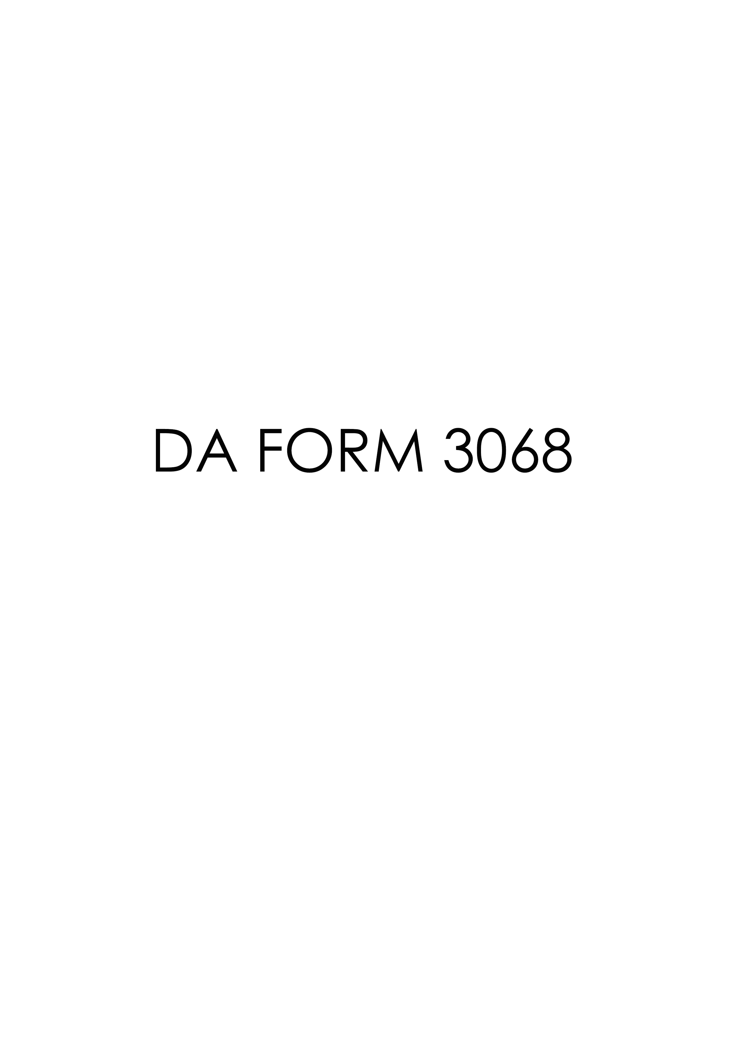 da Form 3068 fillable