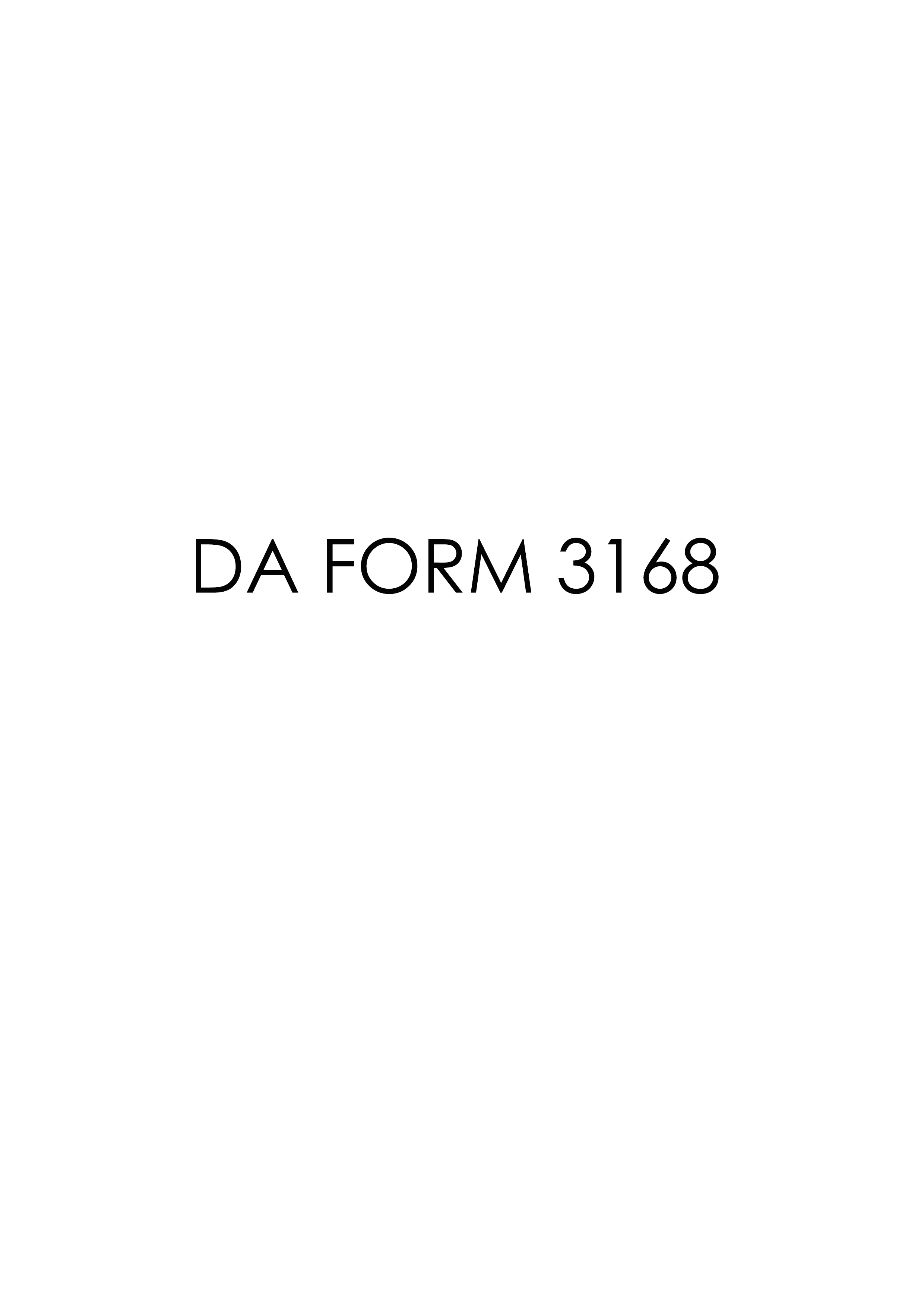 da Form 3168 fillable