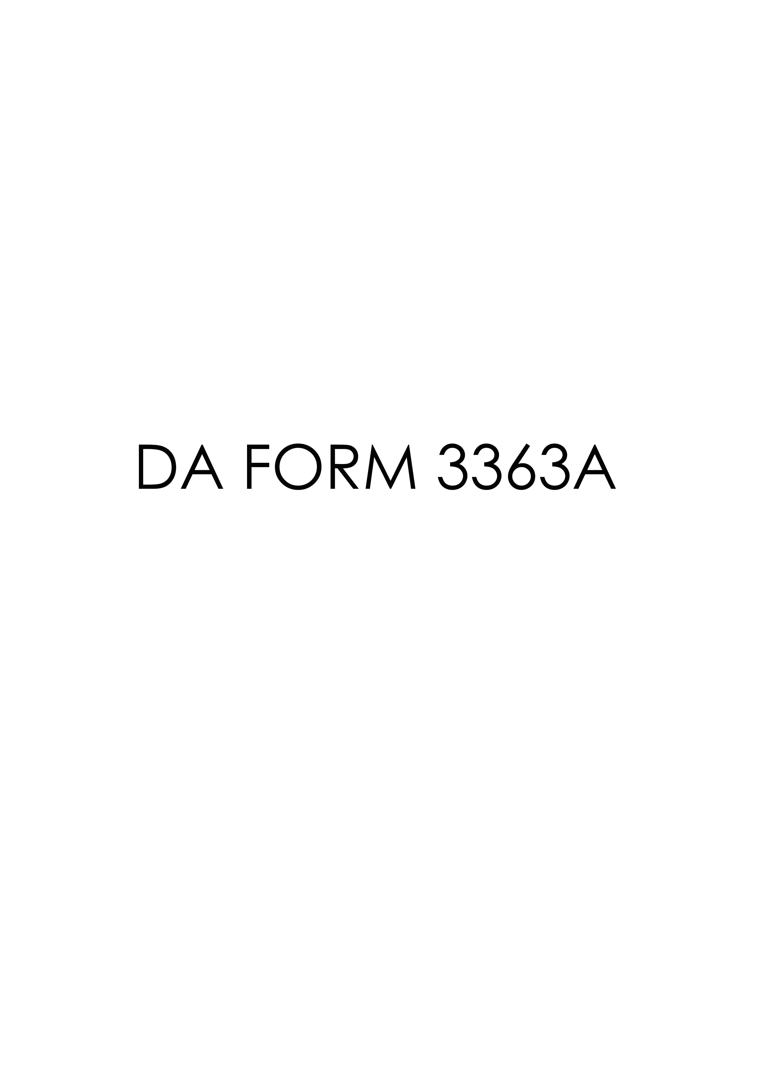 da Form 3363A fillable