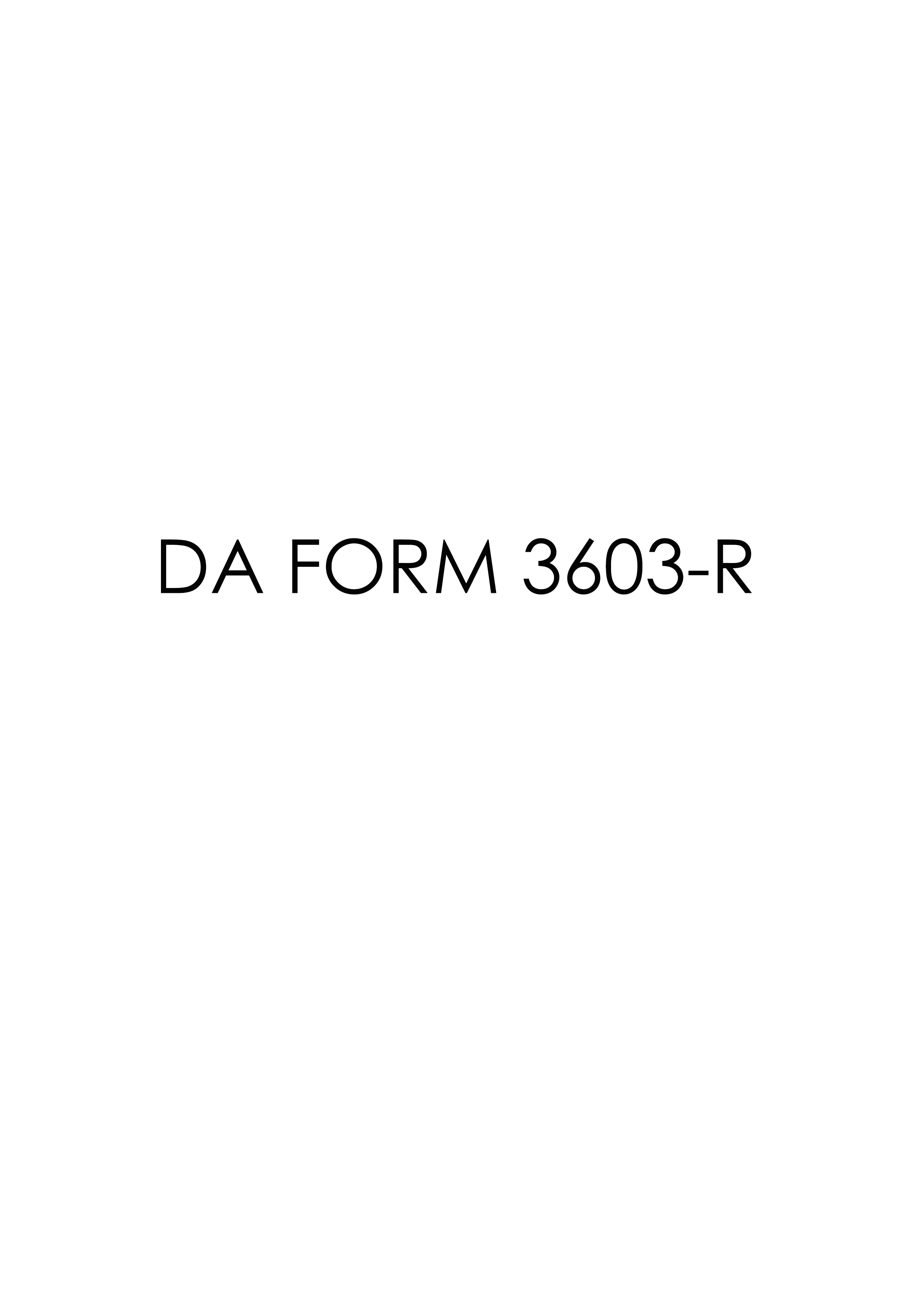 da Form 3603-R fillable