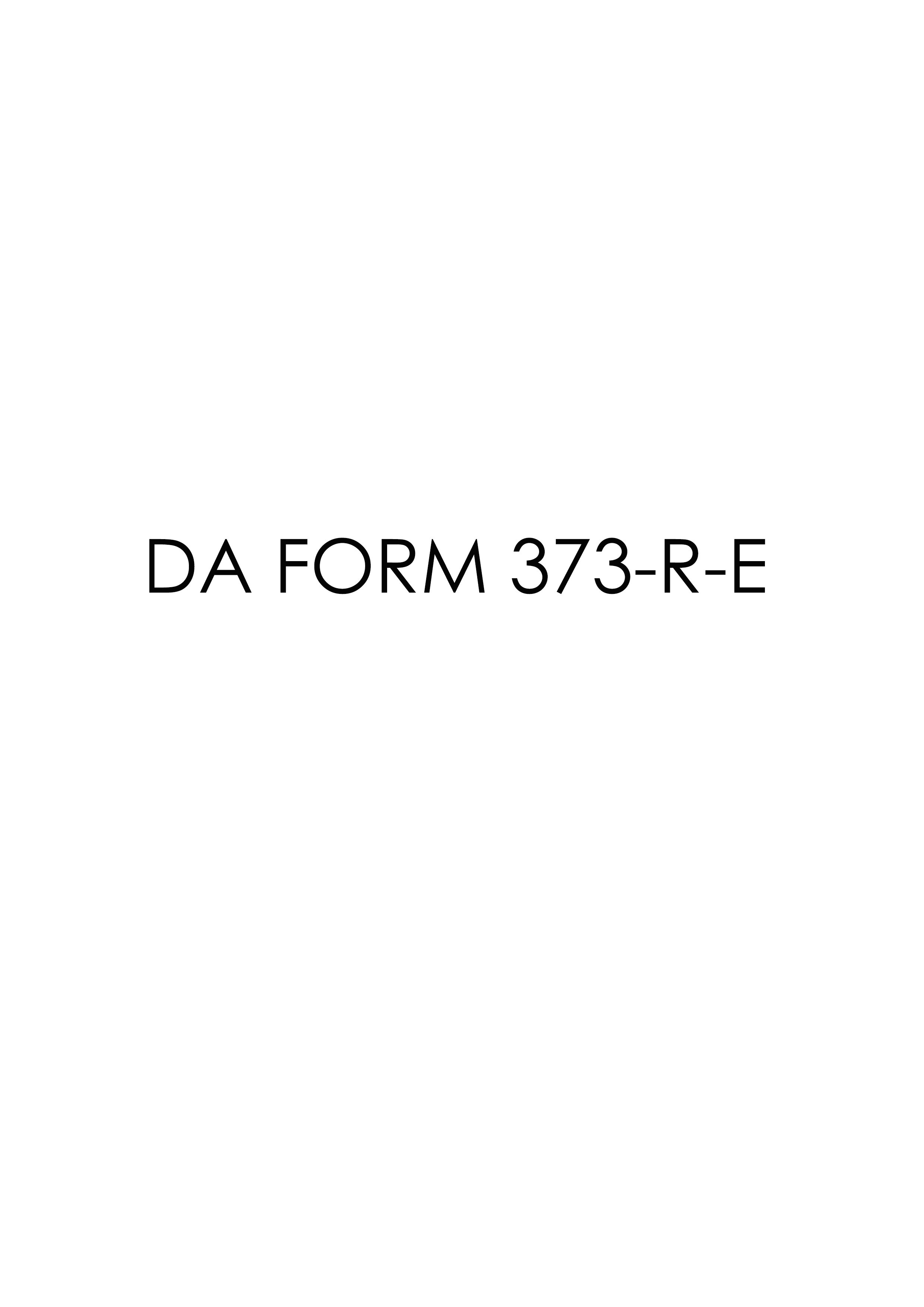 da Form 373-R-E fillable