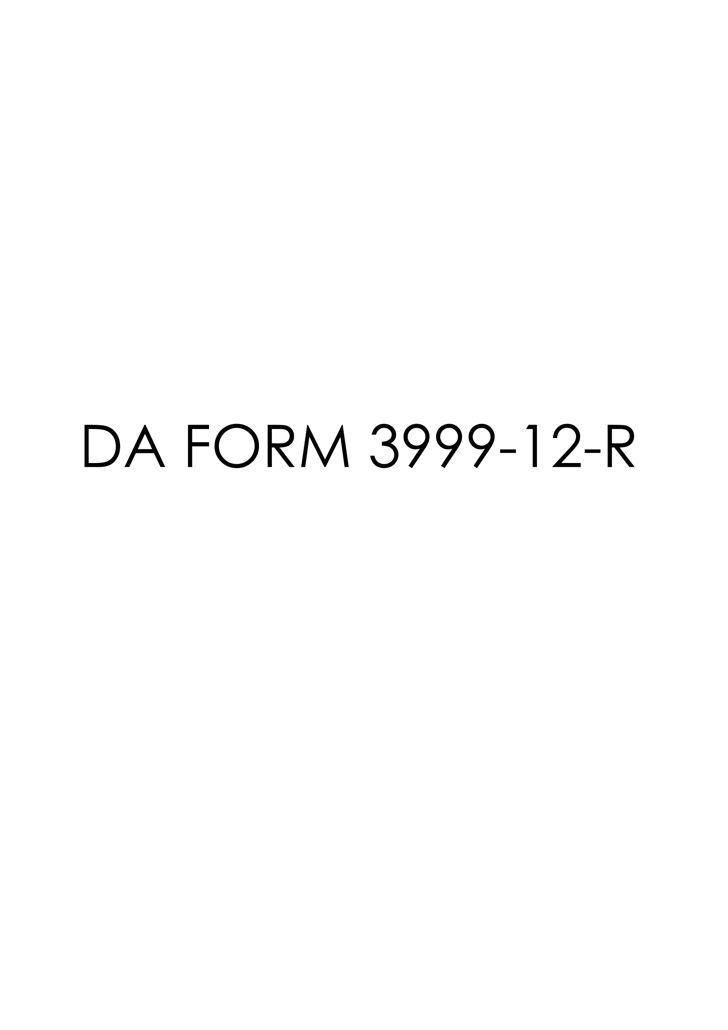 da Form 3999-12-R fillable