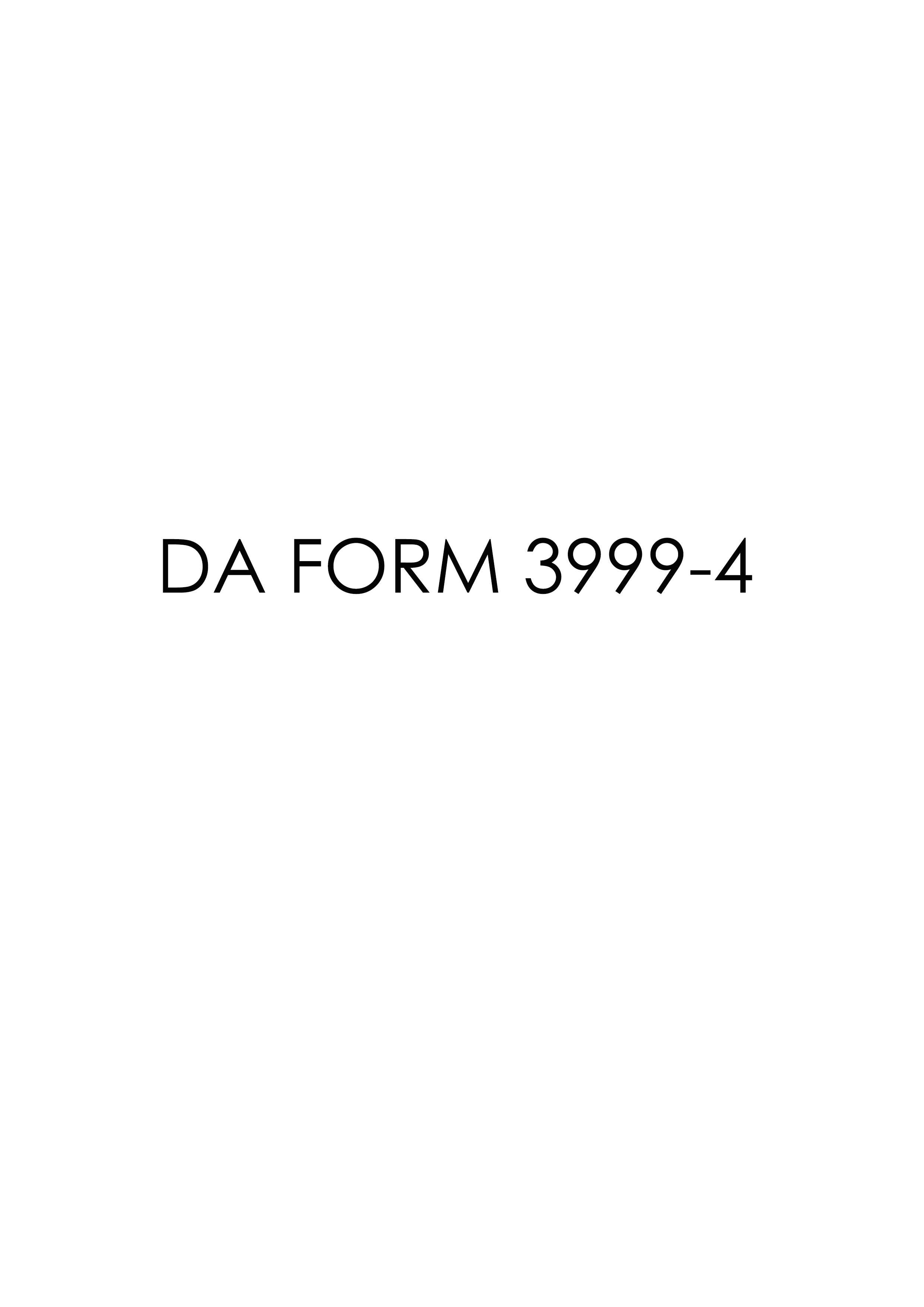 da Form 3999-4 fillable
