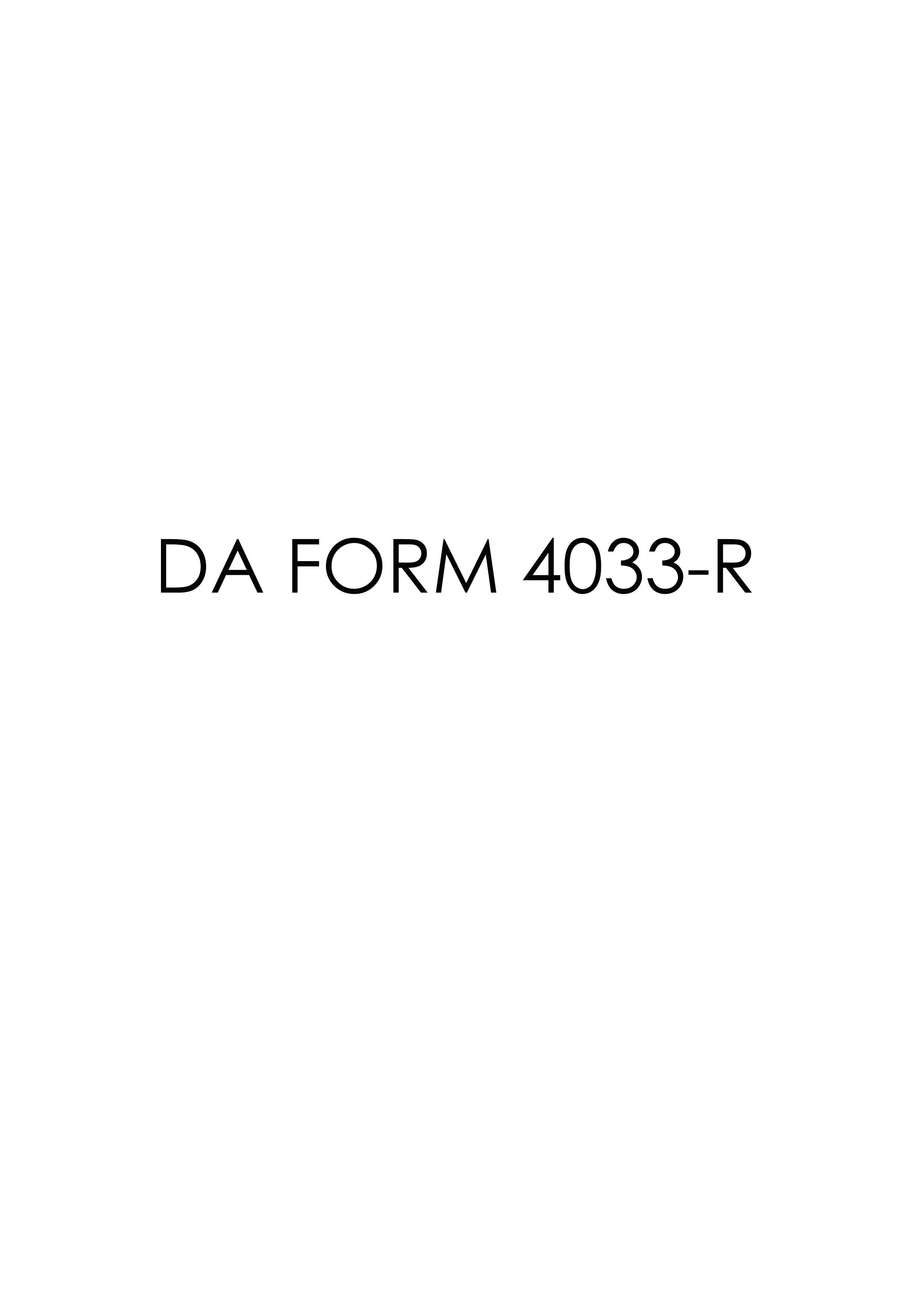 da Form 4033-R fillable