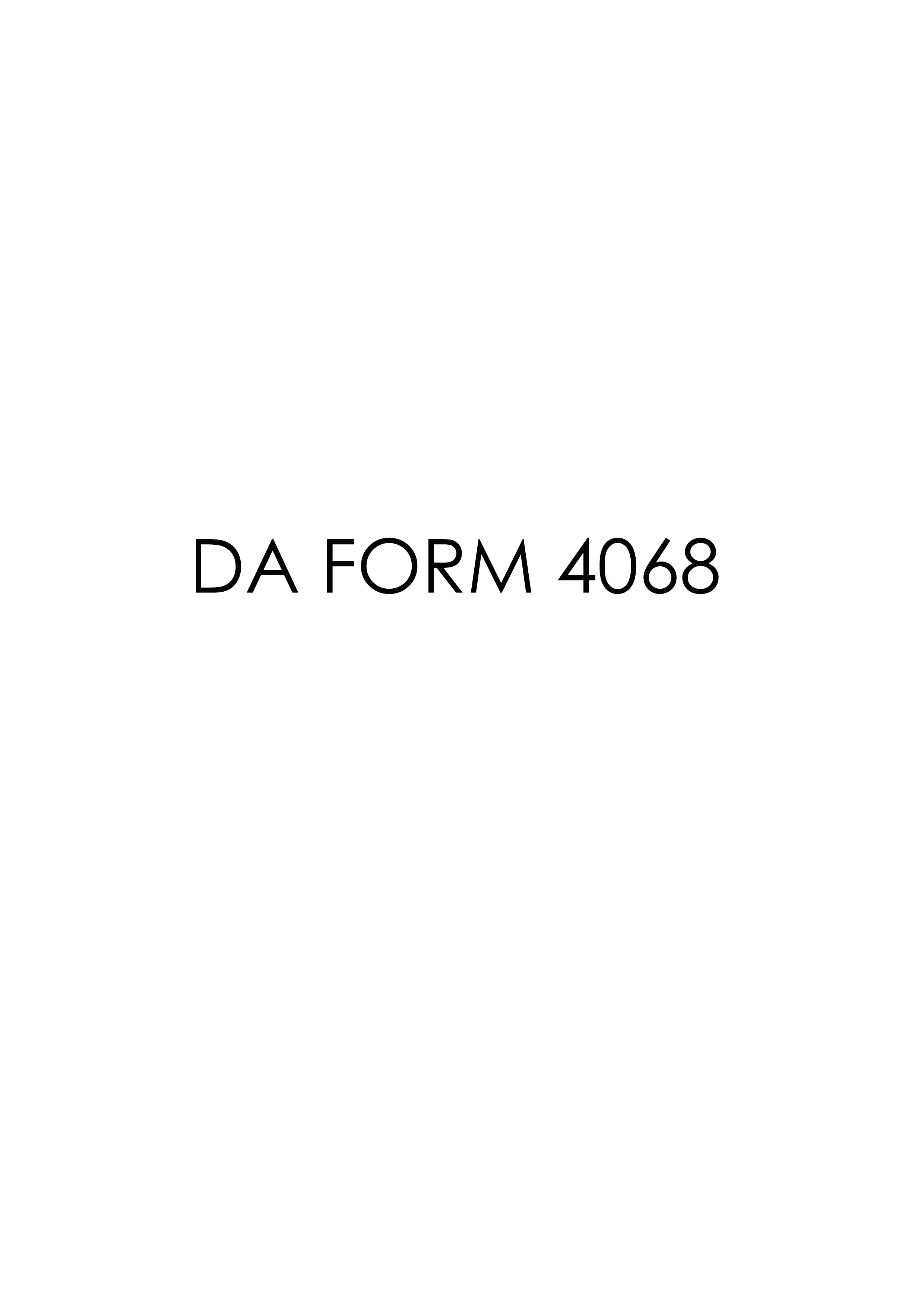da Form 4068 fillable