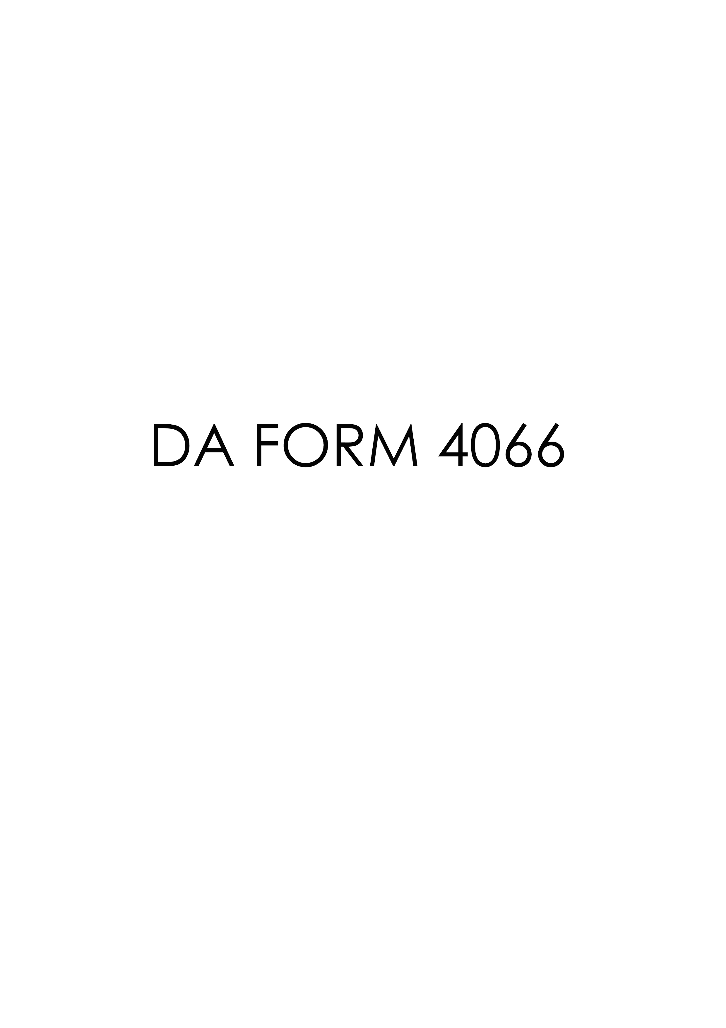 da Form 4066 fillable