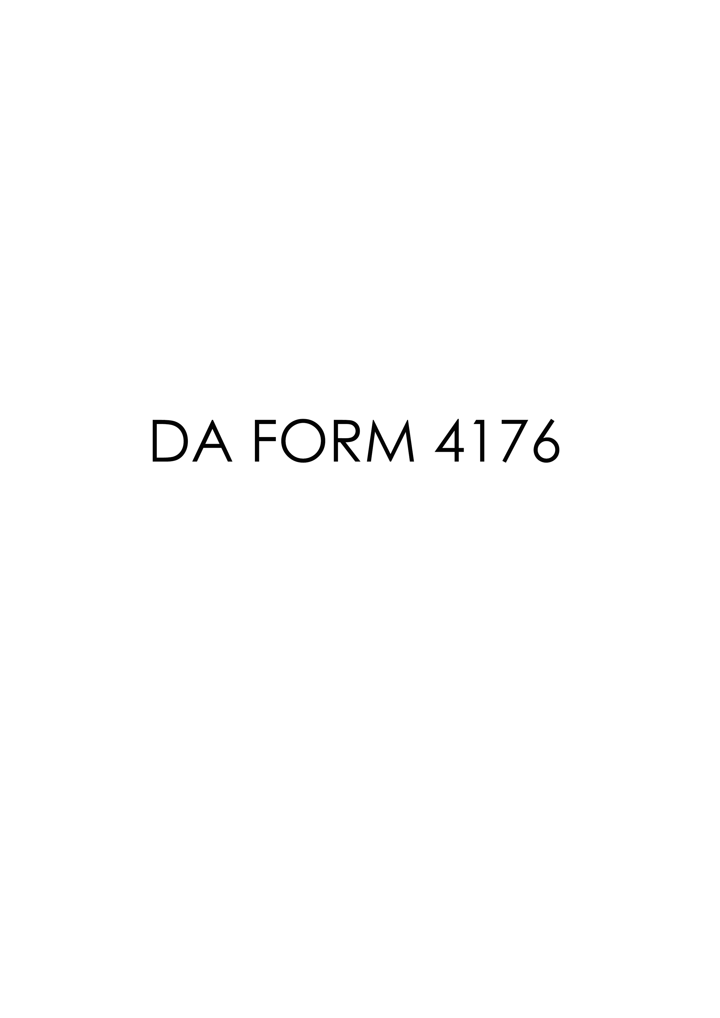 da Form 4176 fillable