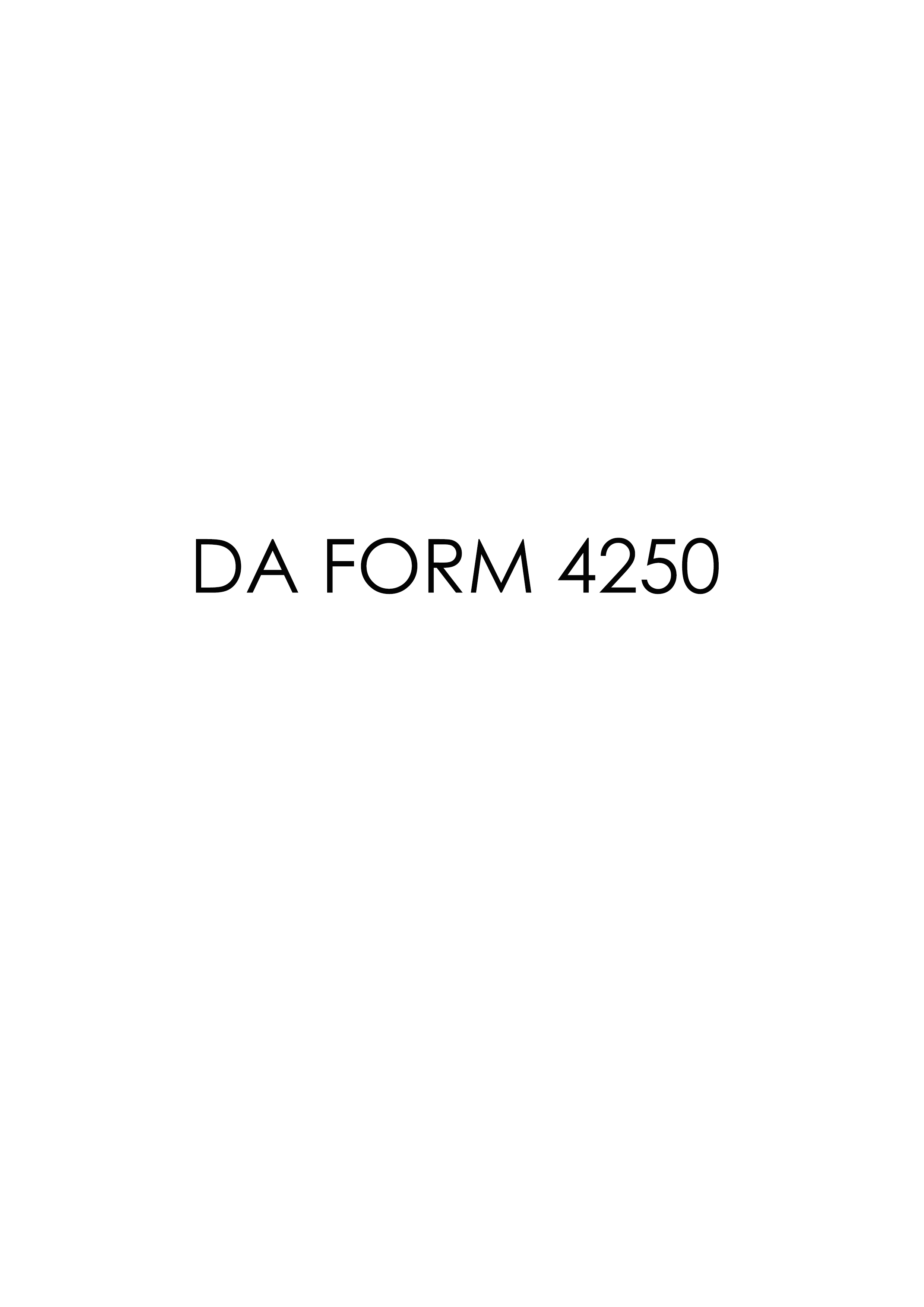 da Form 4250 fillable