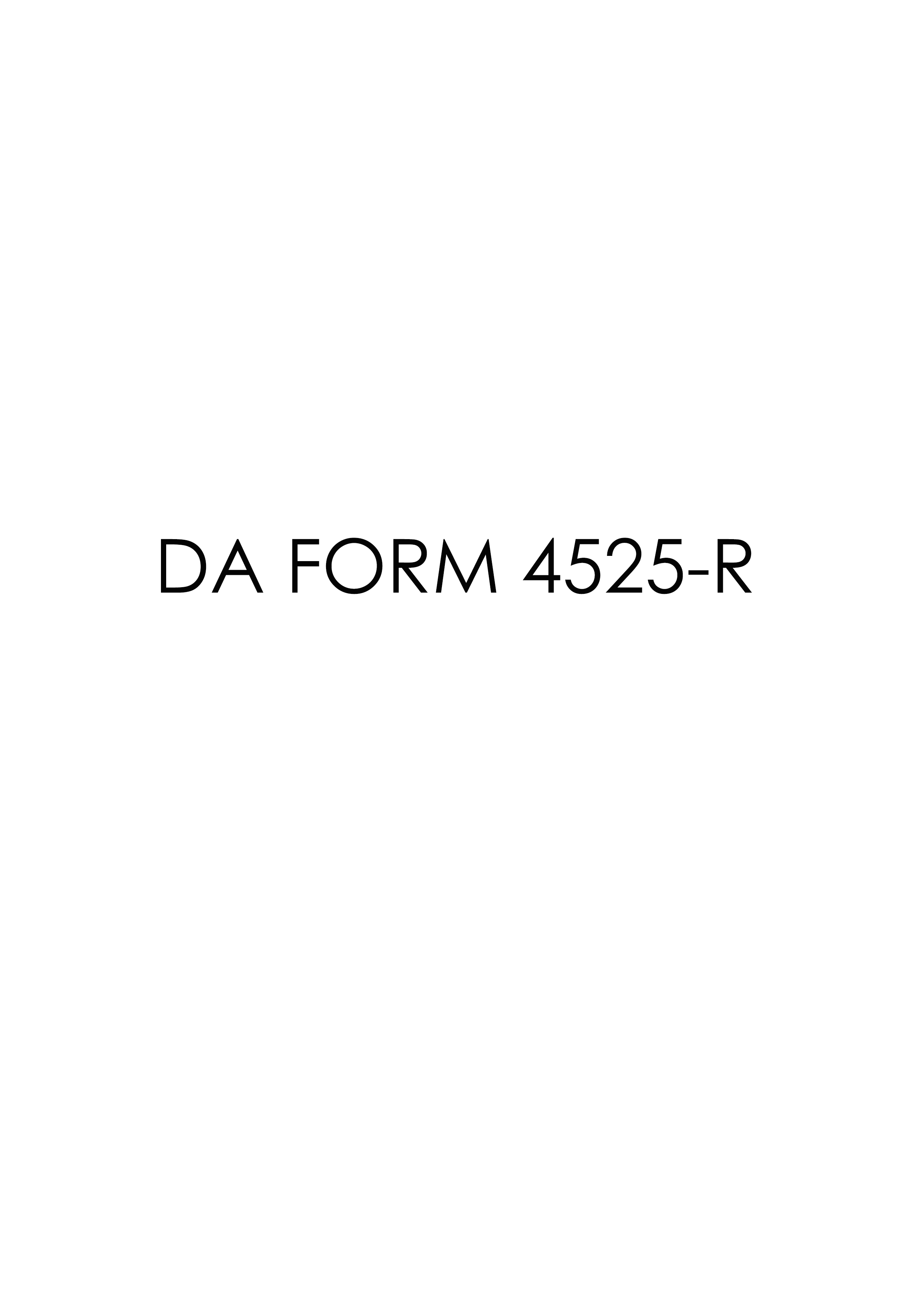 da Form 4525-R fillable