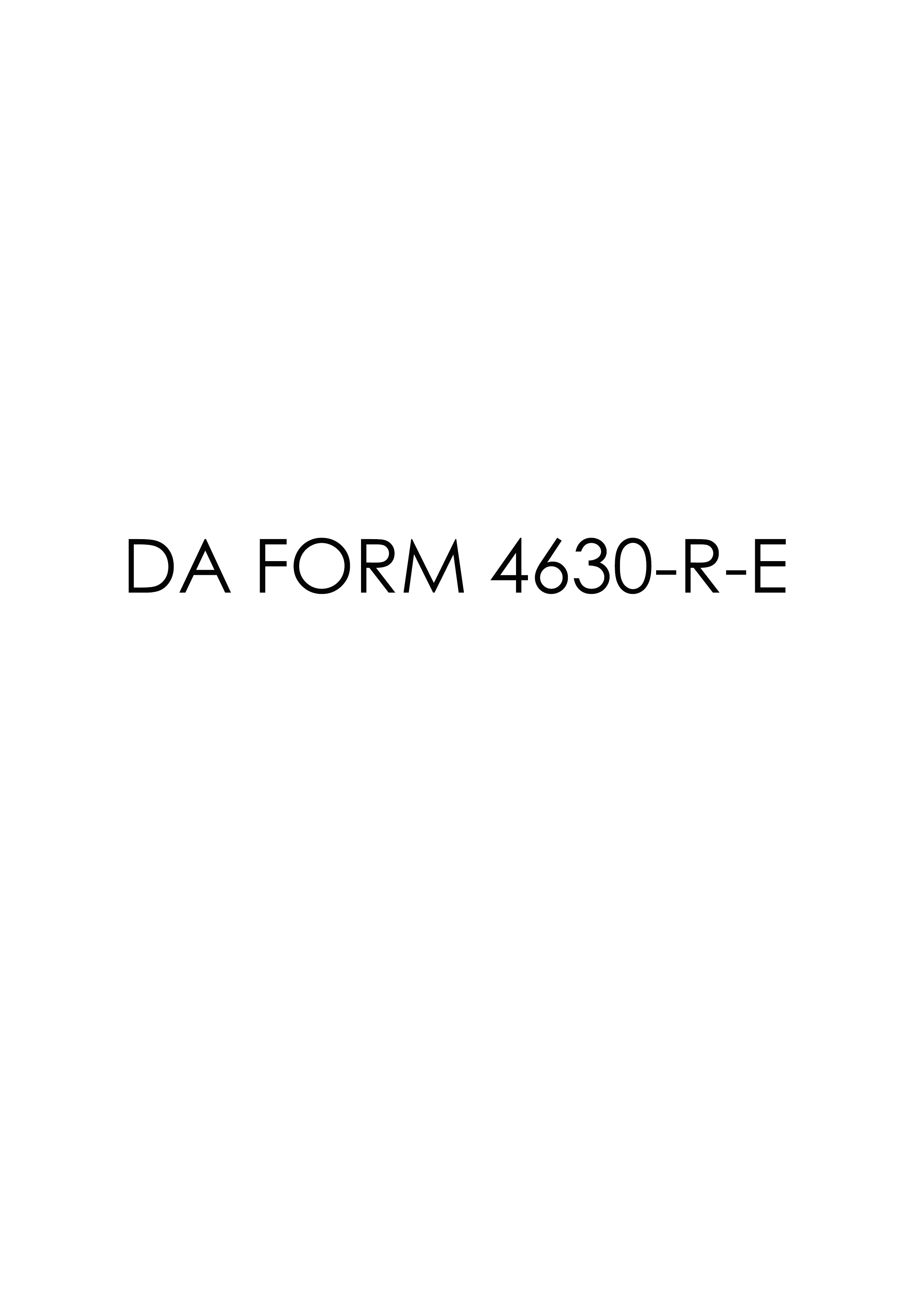 da Form 4630-R-E fillable