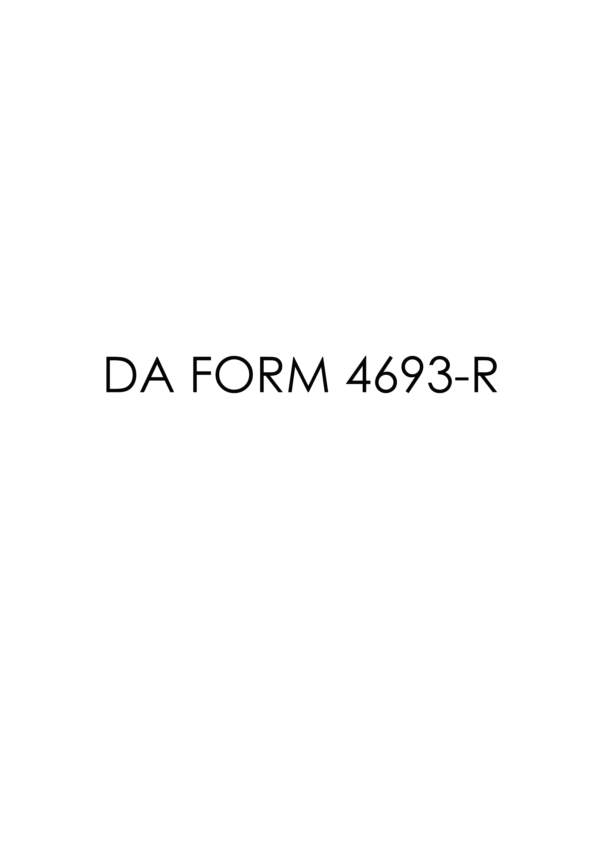 da Form 4693-R fillable