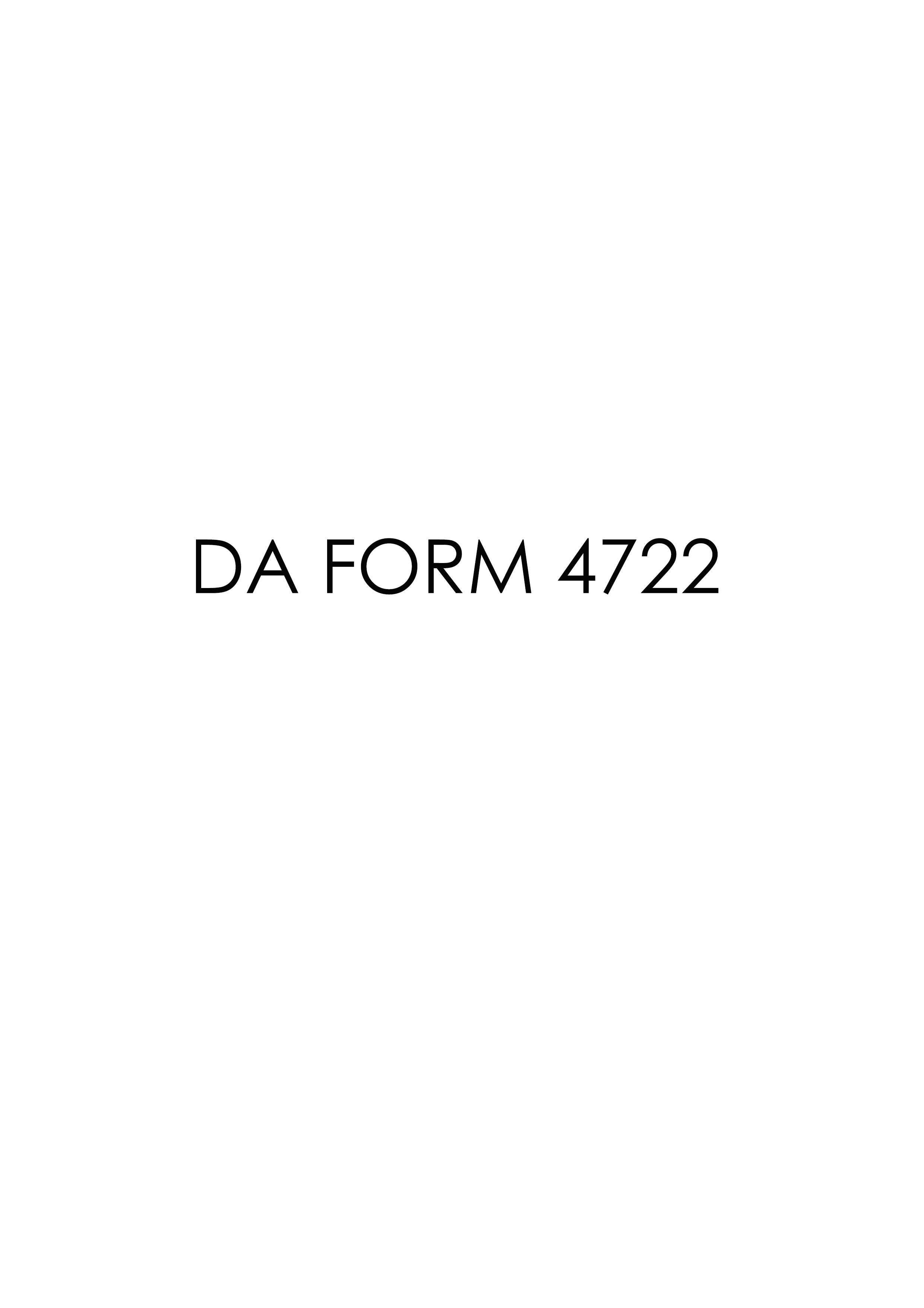 da Form 4722 fillable