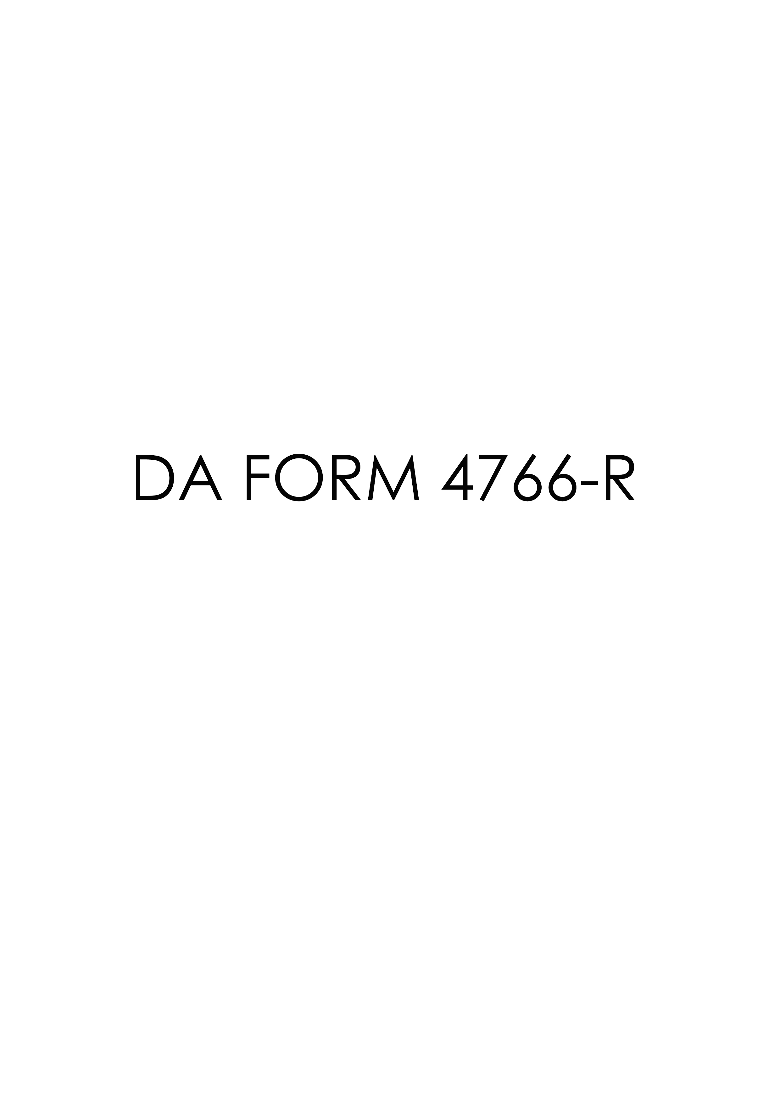 da Form 4766-R fillable