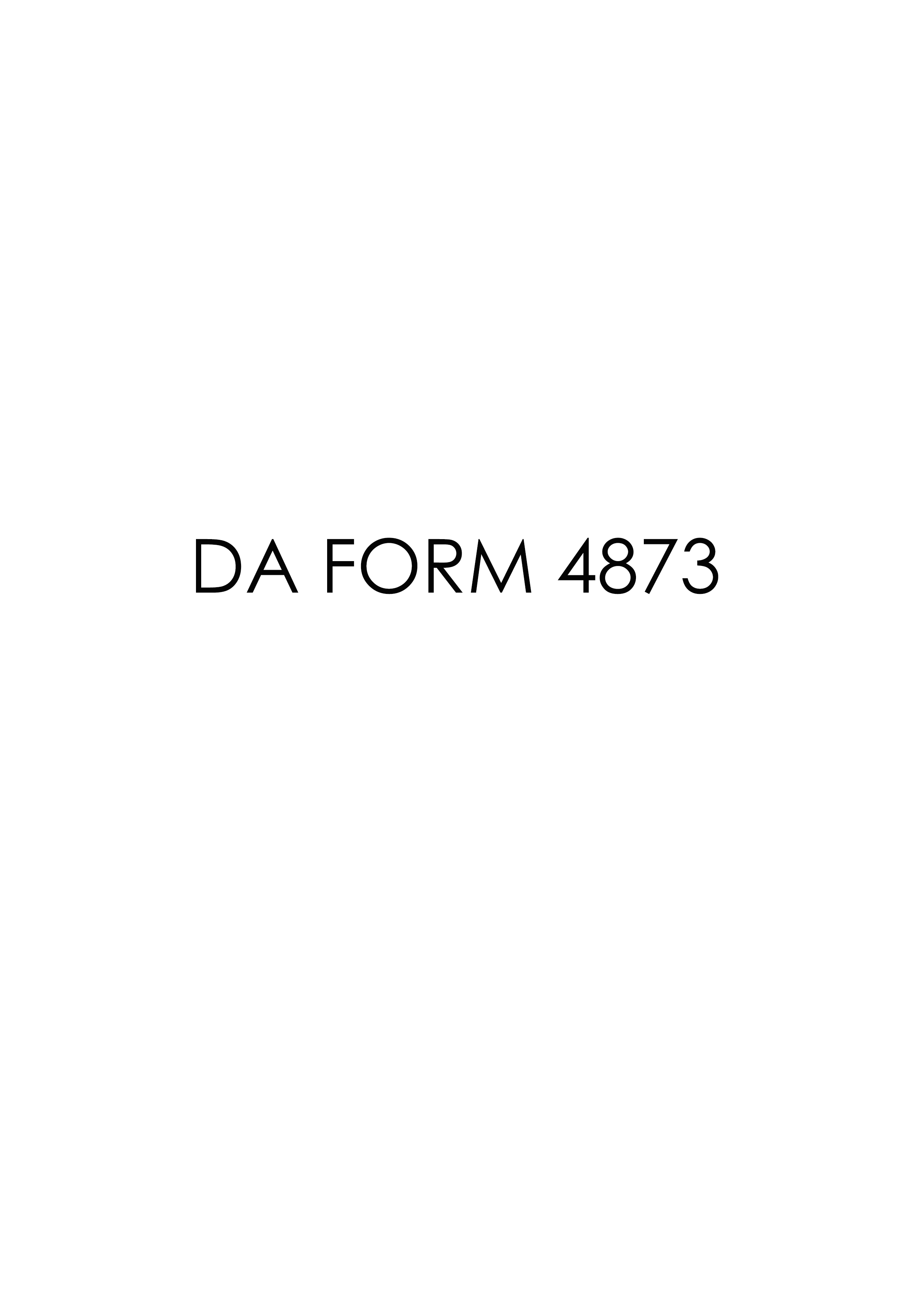 da Form 4873 fillable