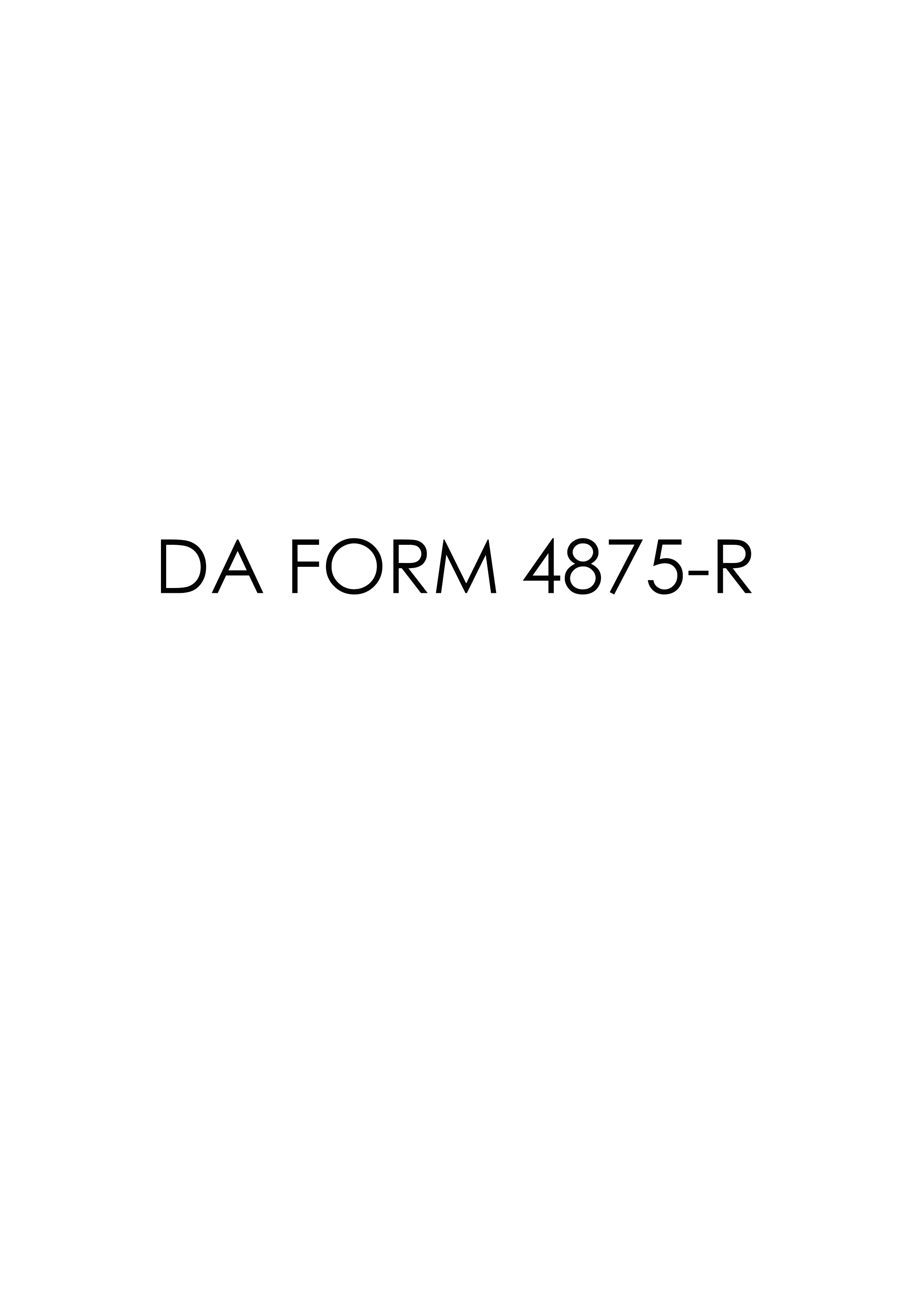da Form 4875-R fillable