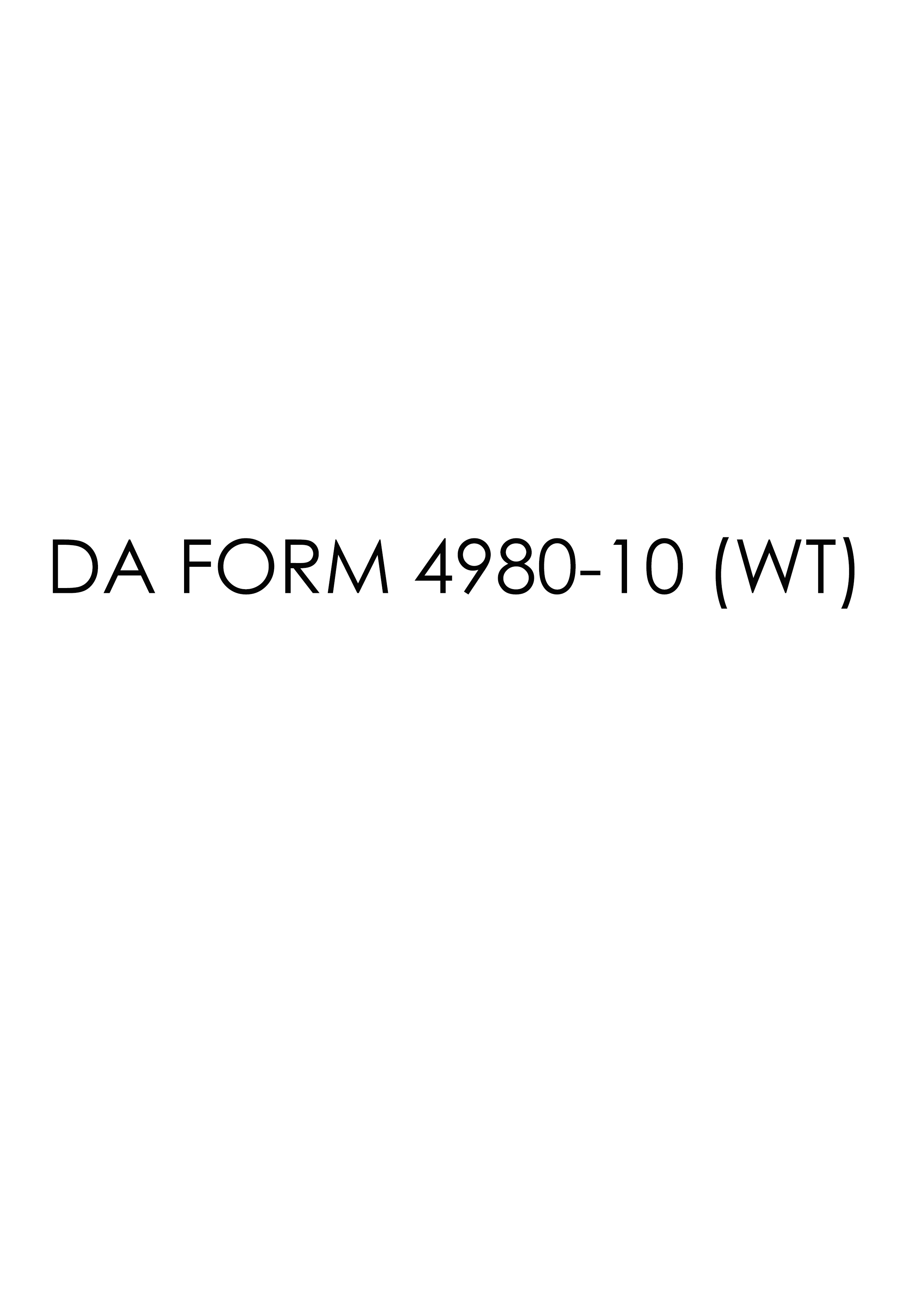 da Form 4980-10 (WT) fillable