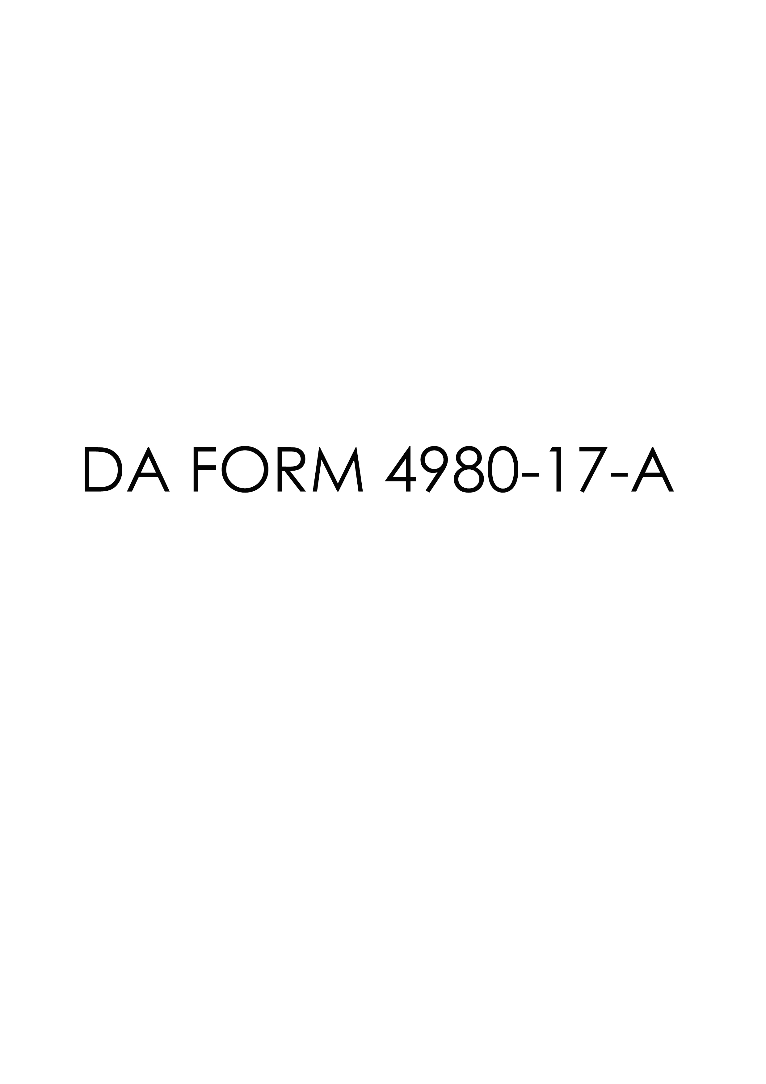 da Form 4980-17-A fillable