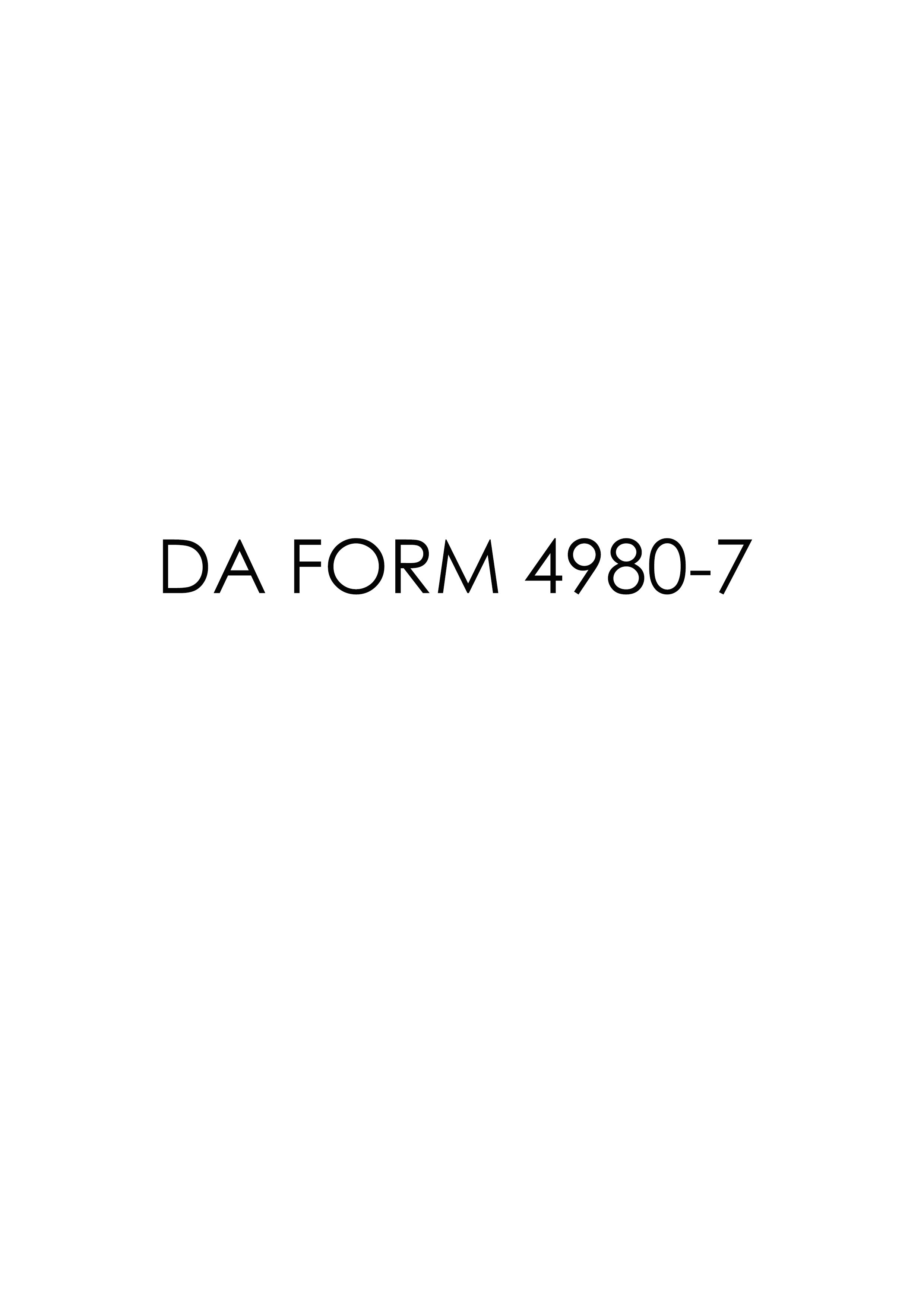da Form 4980-7 fillable