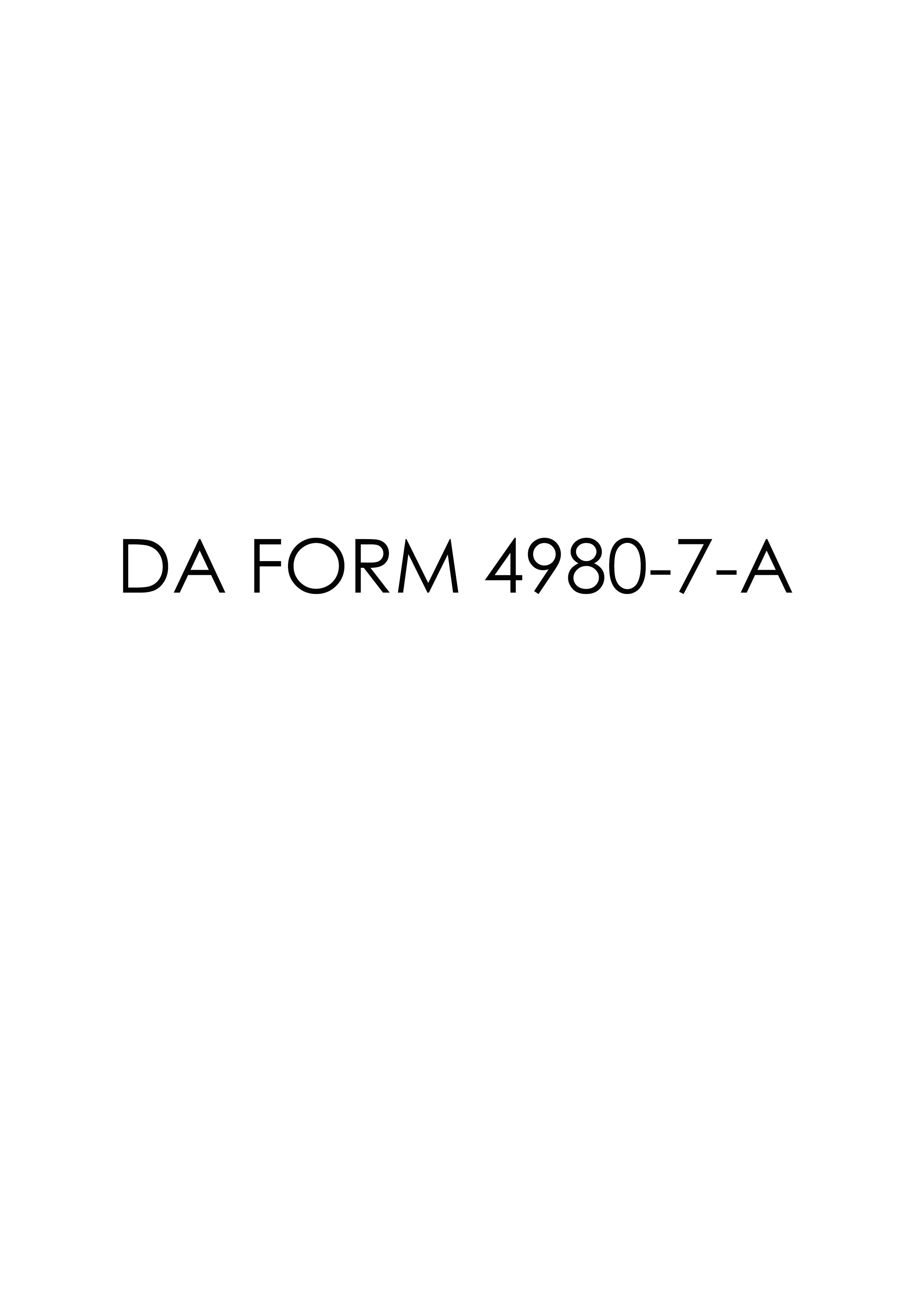 da Form 4980-7-A fillable