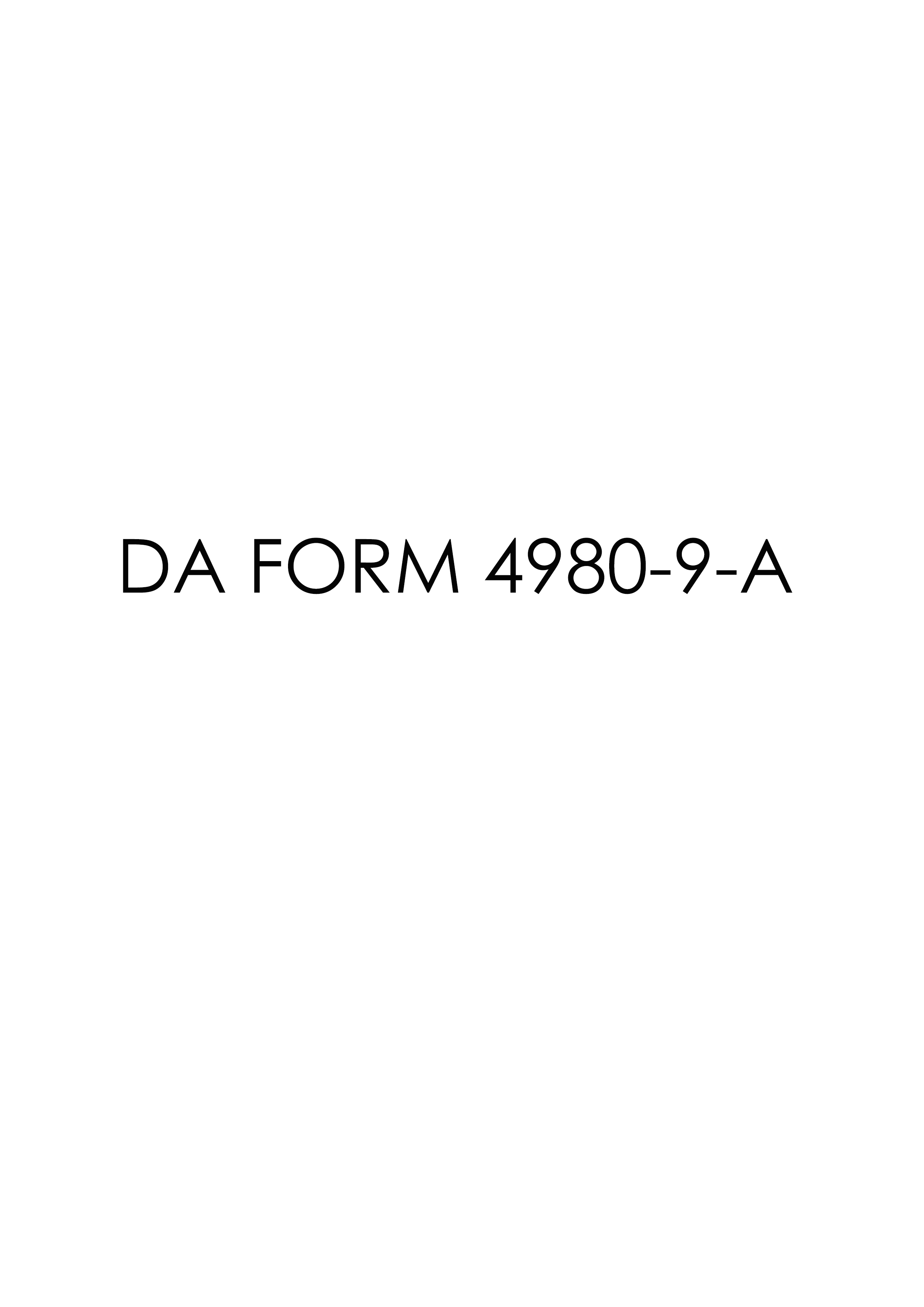 da Form 4980-9-A fillable