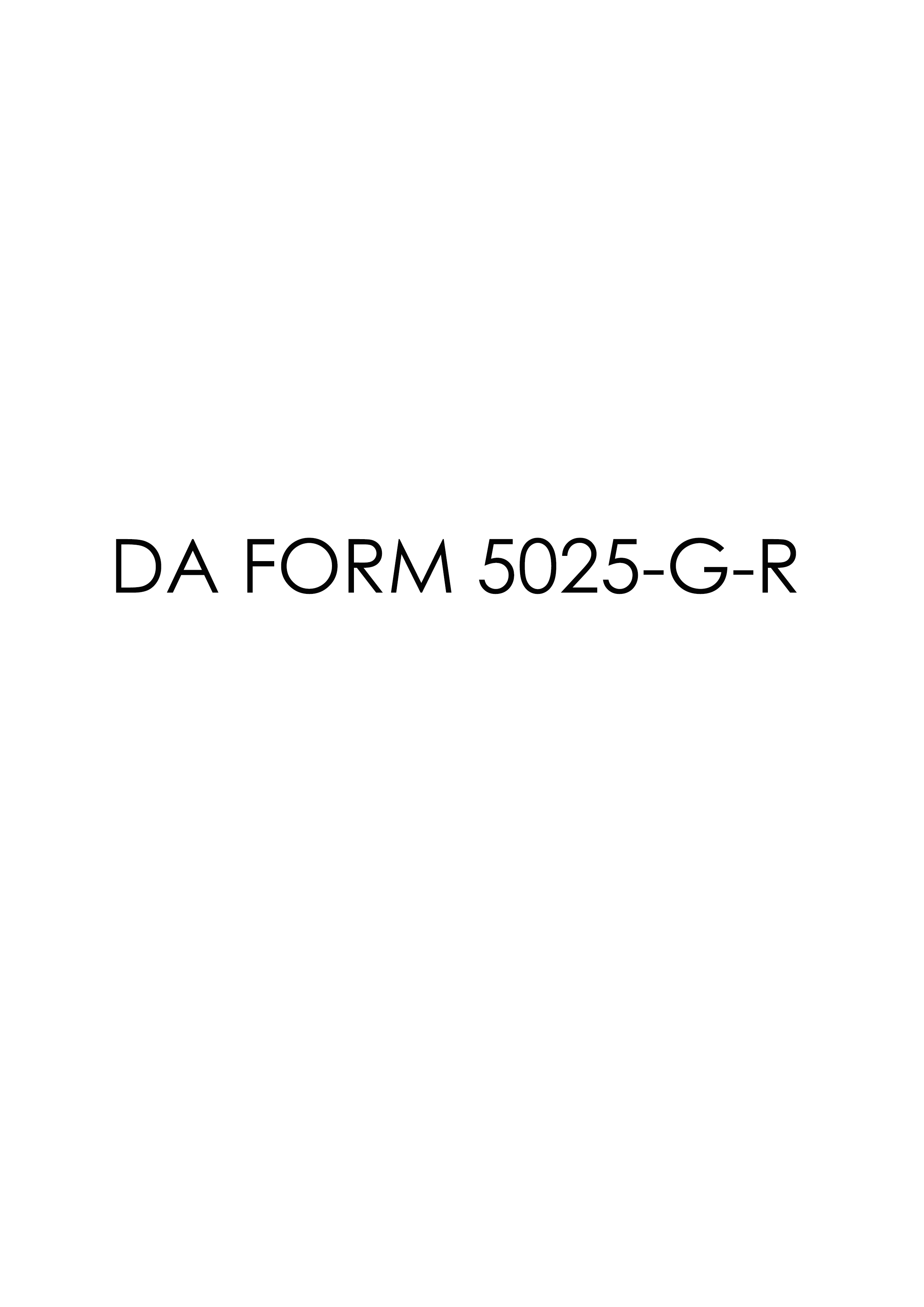 da Form 5025-G-R fillable
