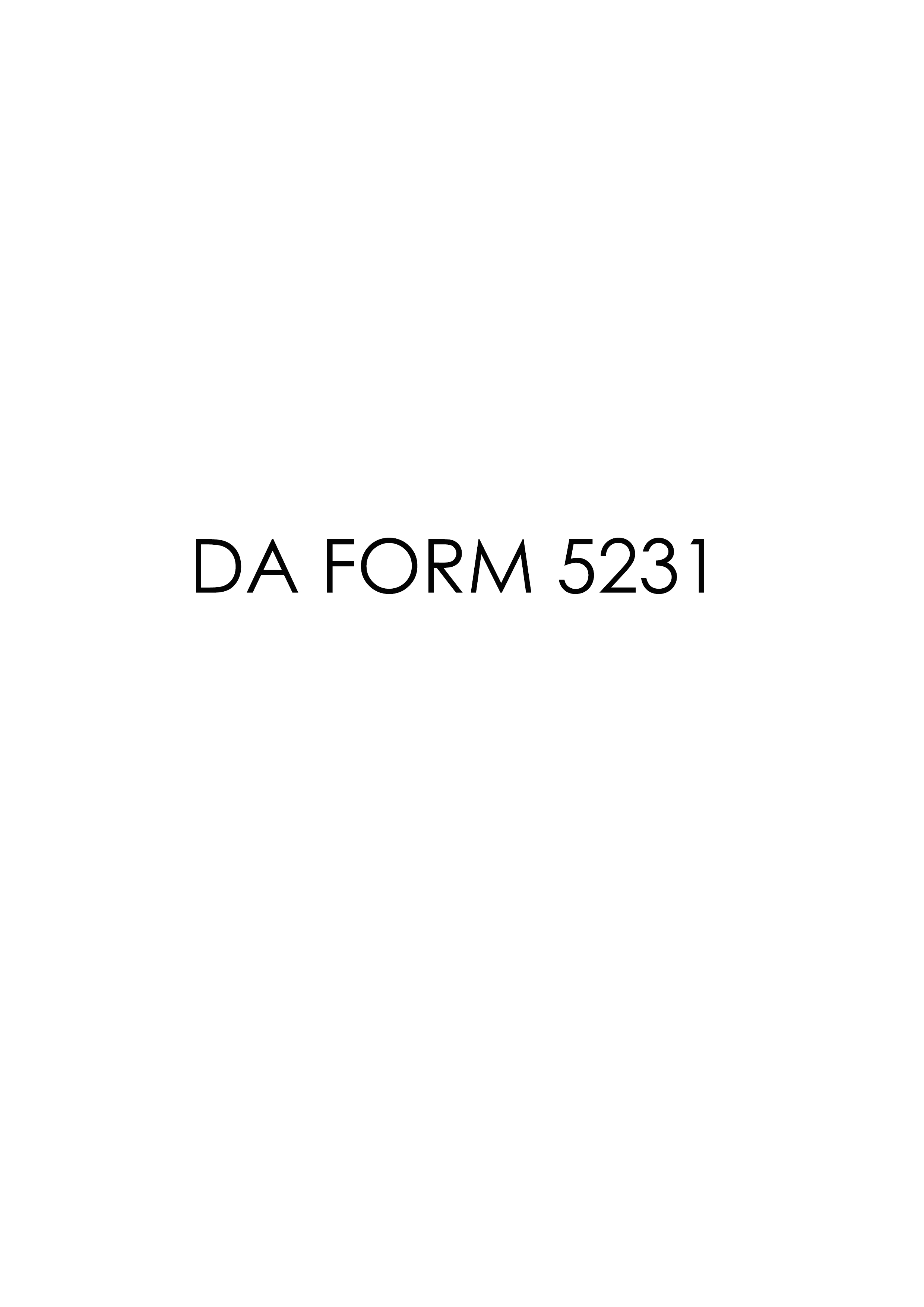 da Form 5231 fillable