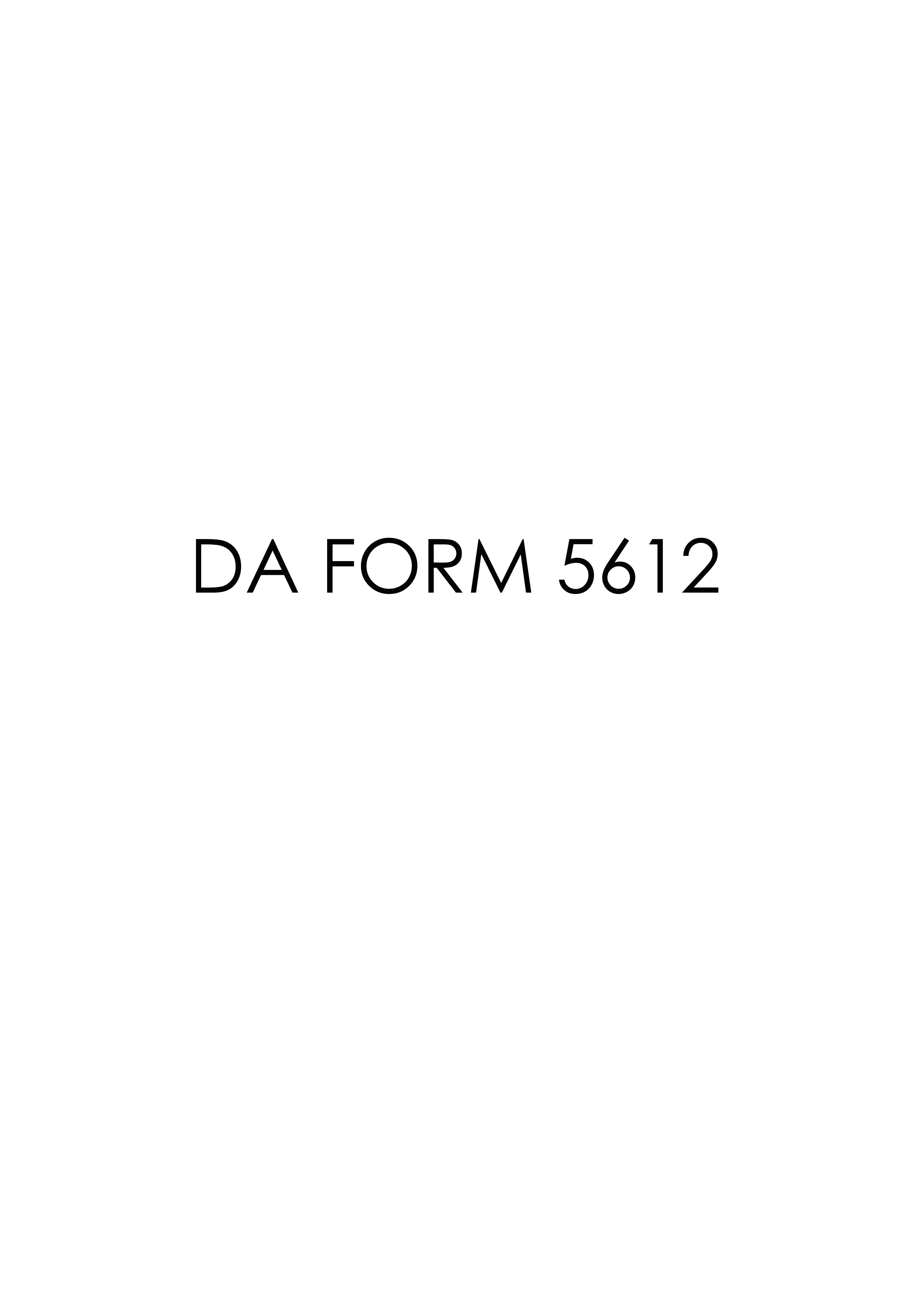 da Form 5612 fillable