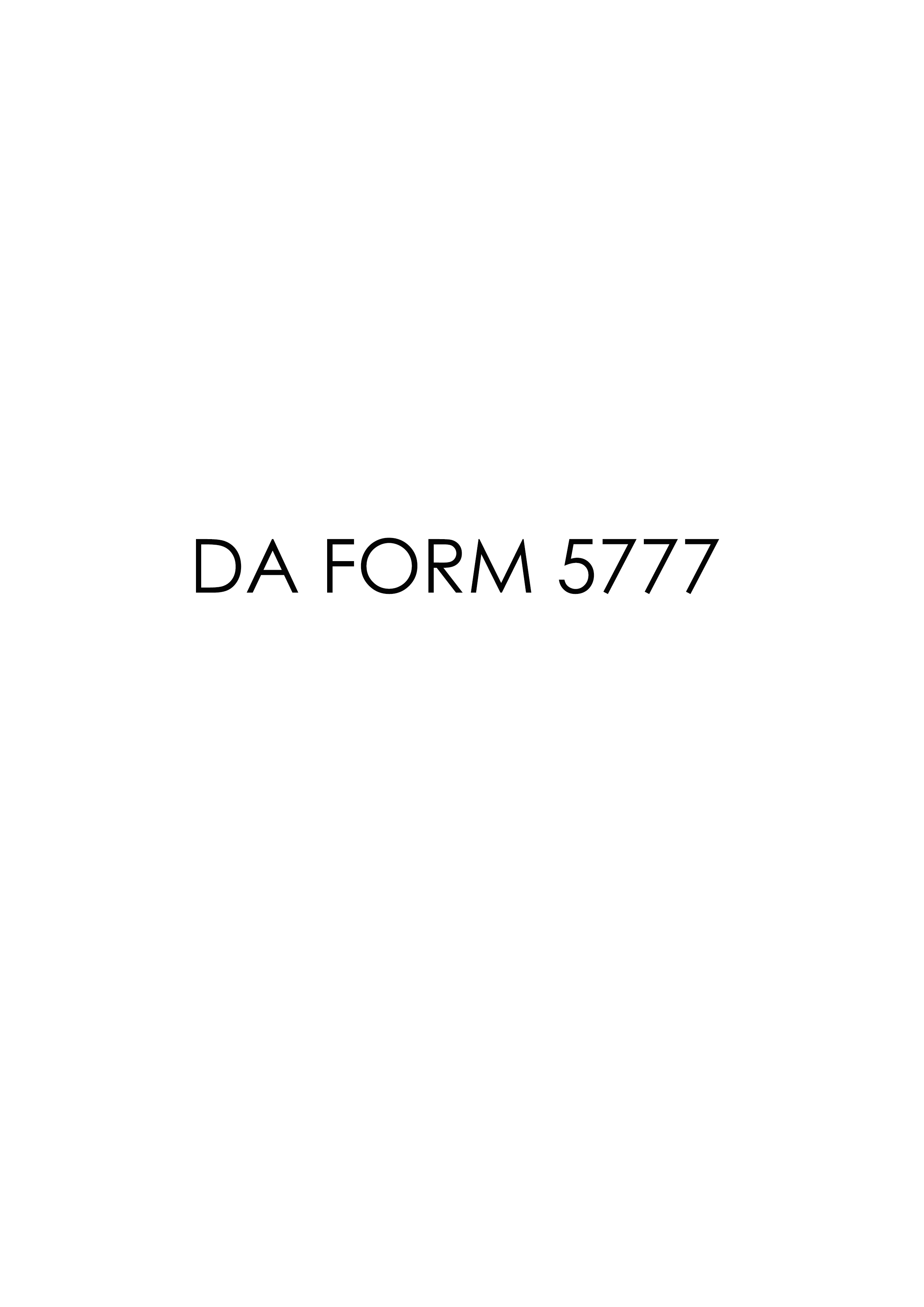 da Form 5777 fillable