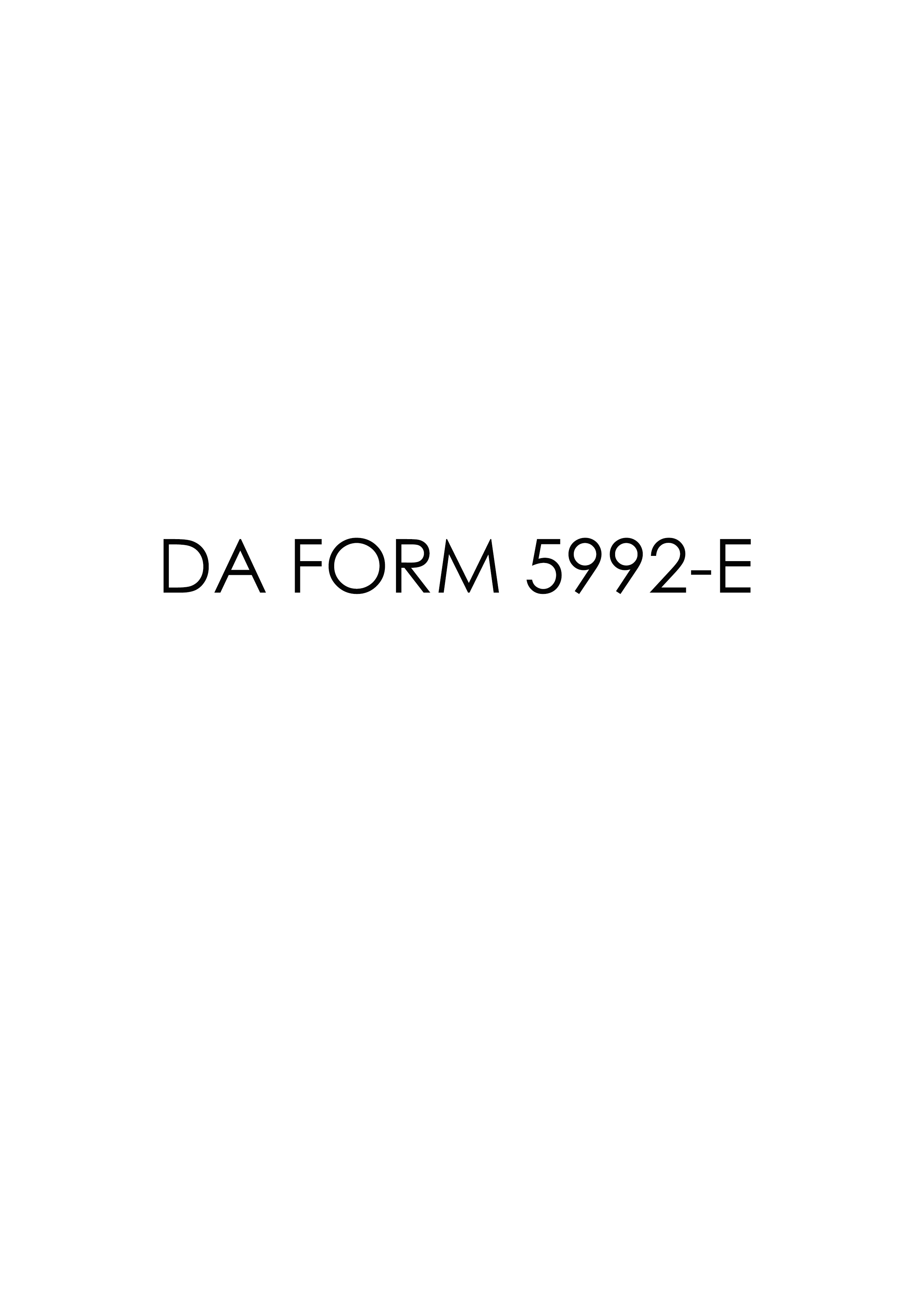 da Form 5992-E fillable