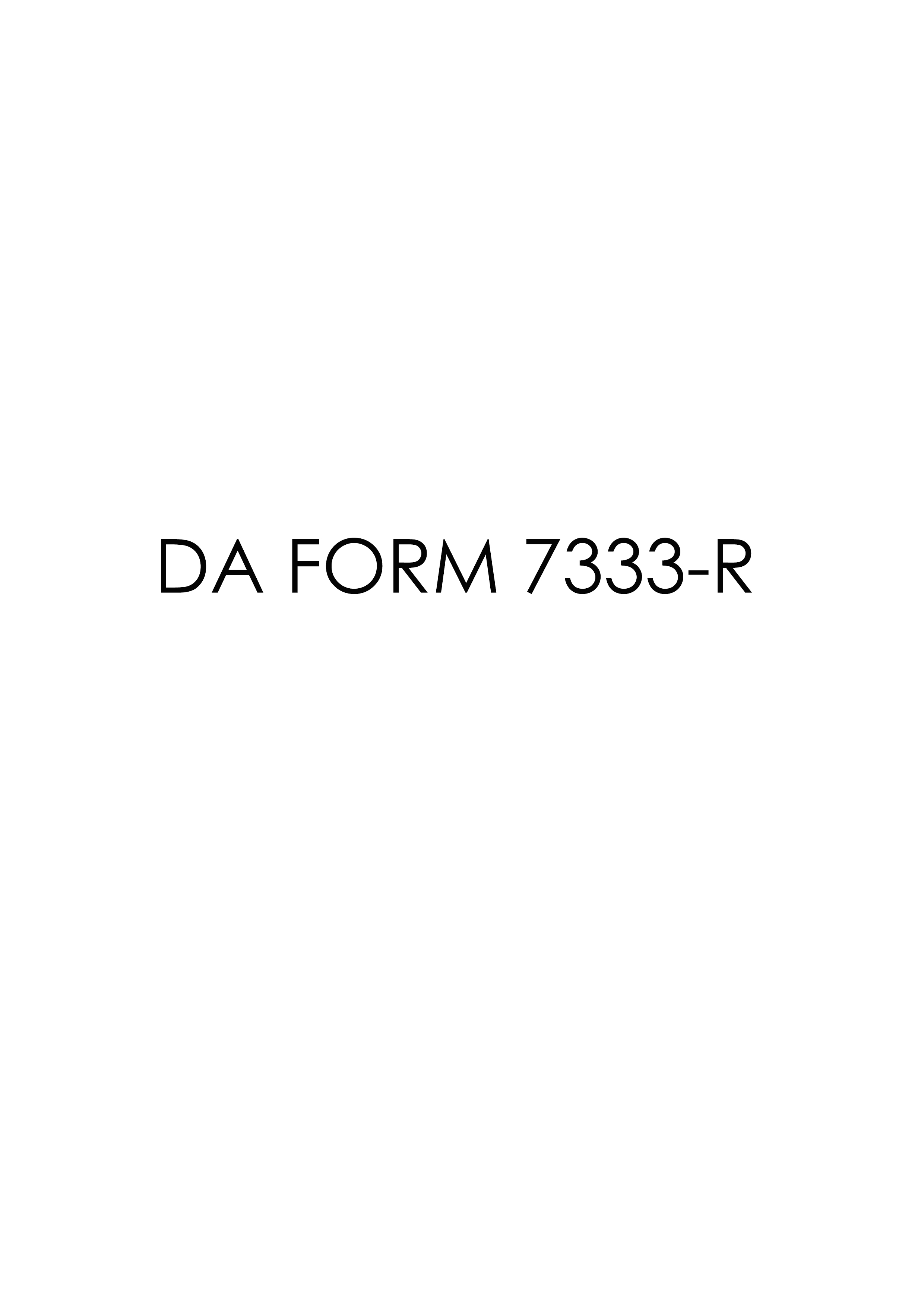 da Form 7333-R fillable