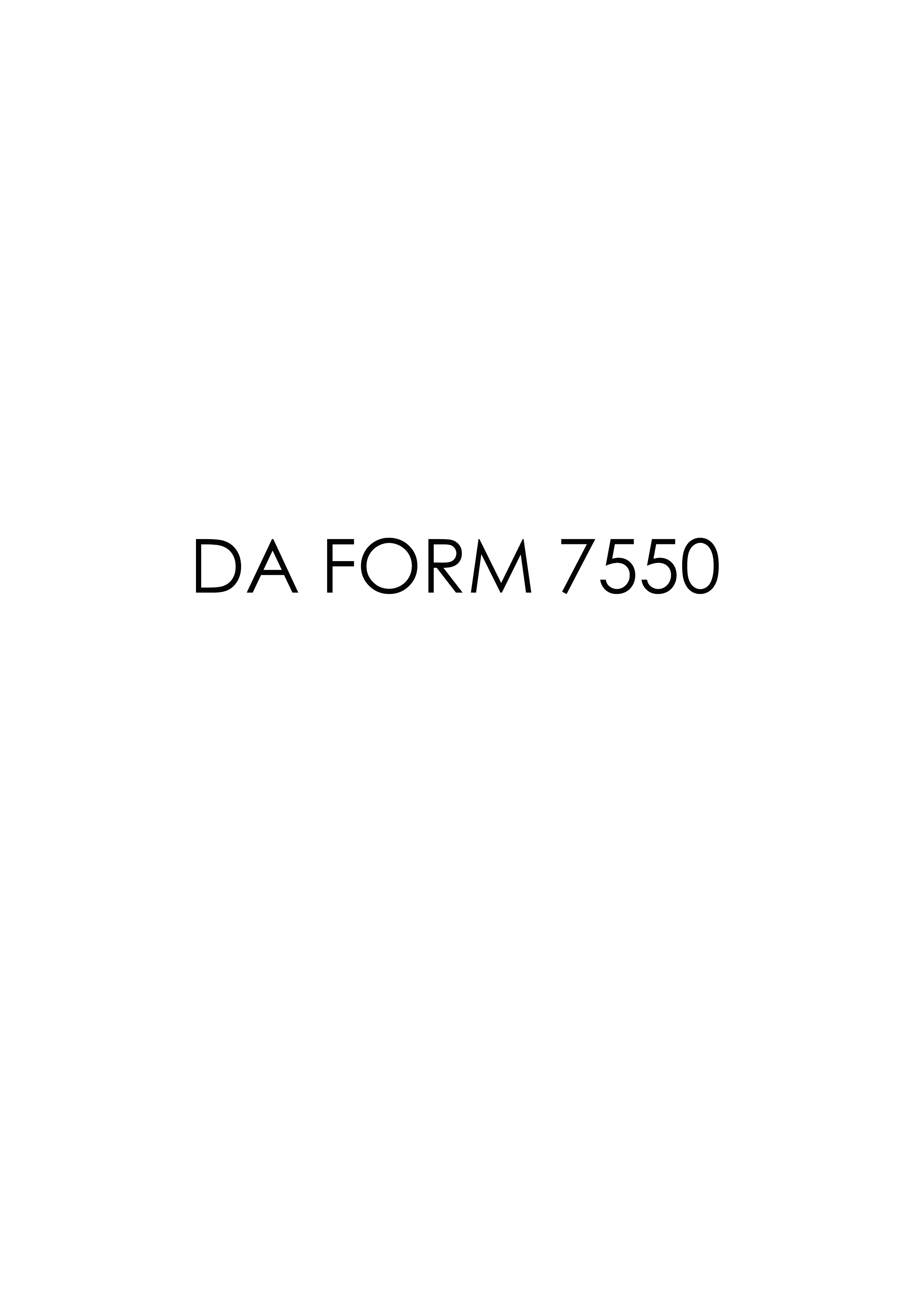 da Form 7550 fillable