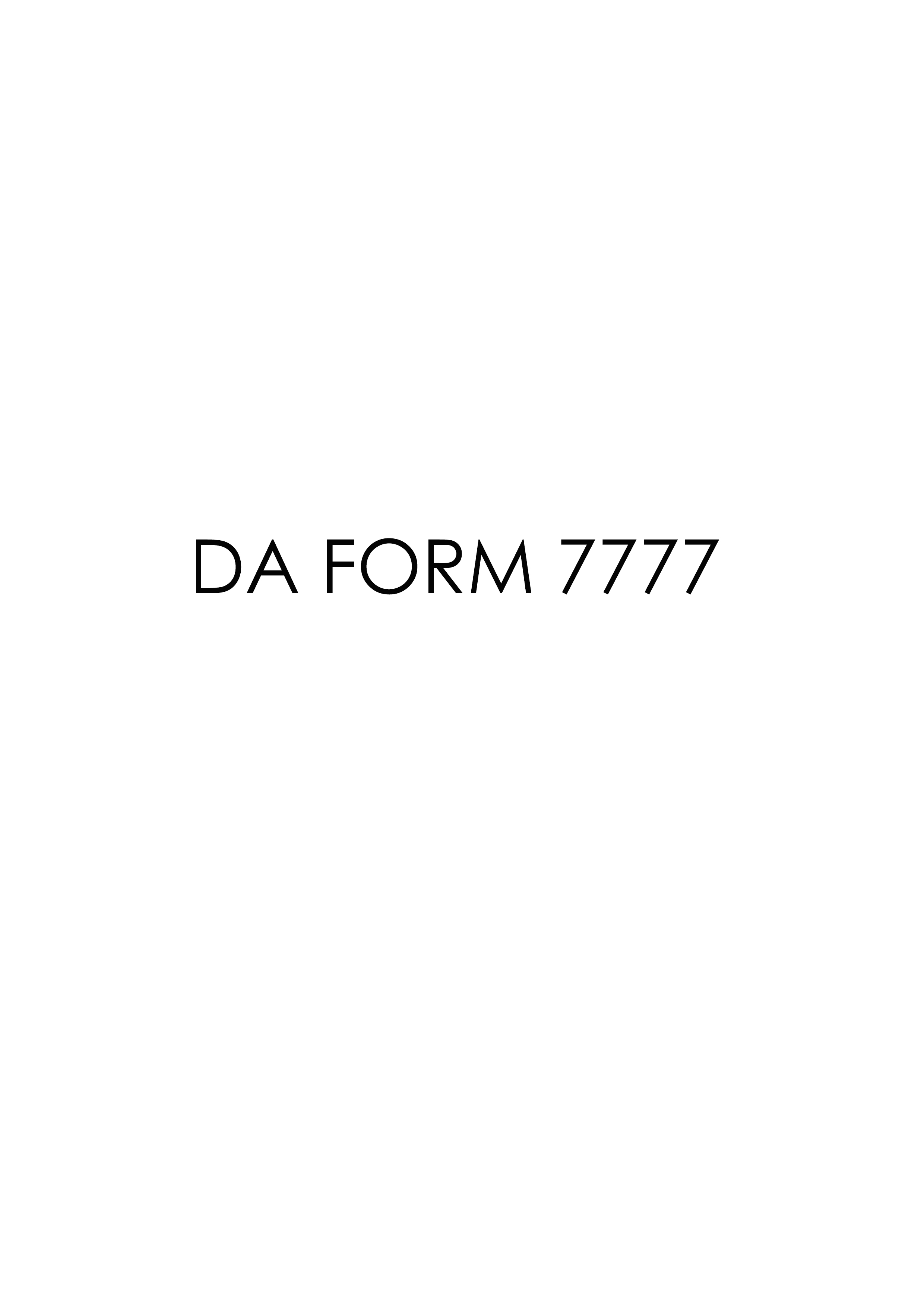 da Form 7777 fillable