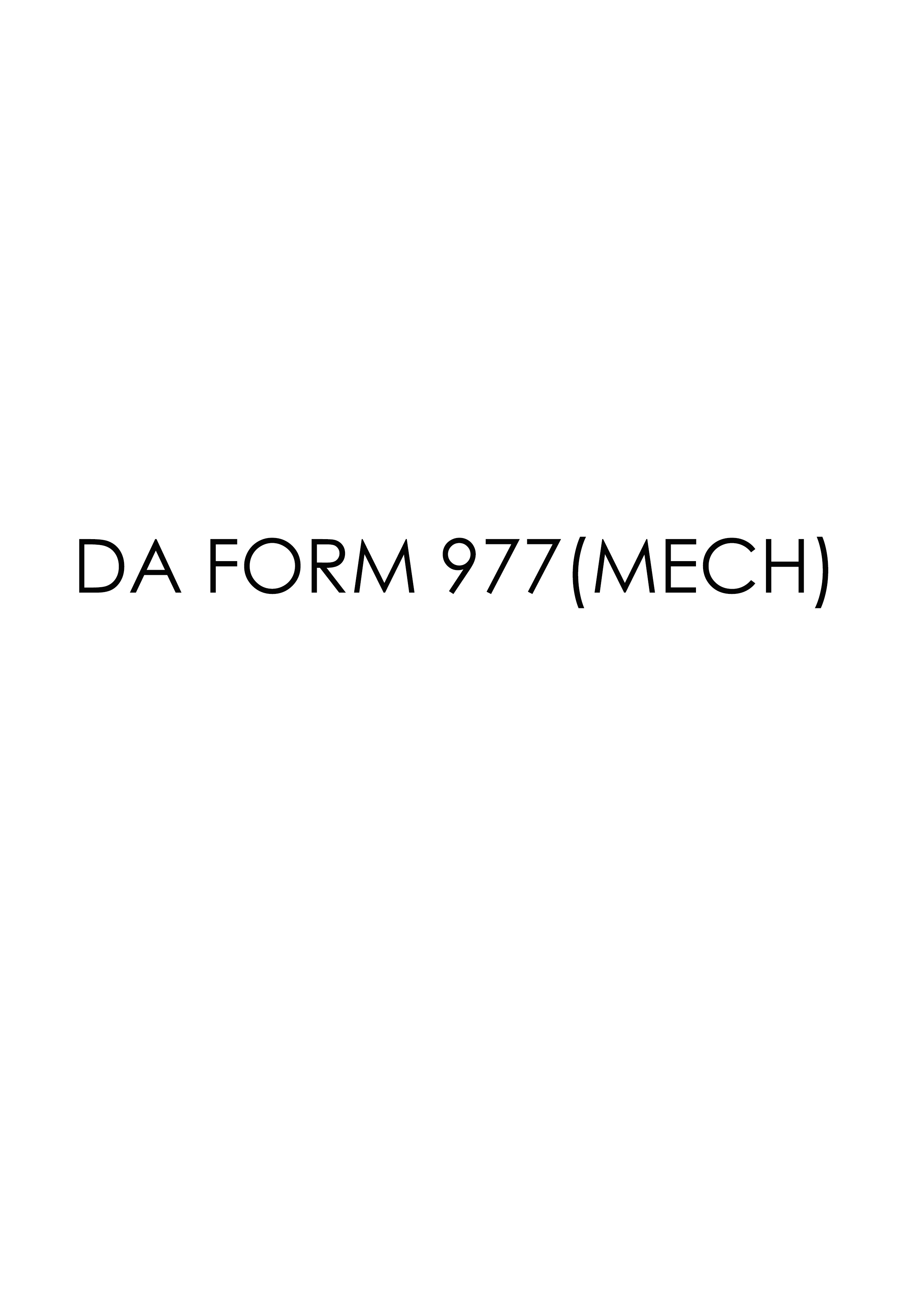 da Form 977(MECH) fillable