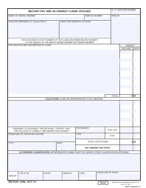 dd Form 1096 fillable