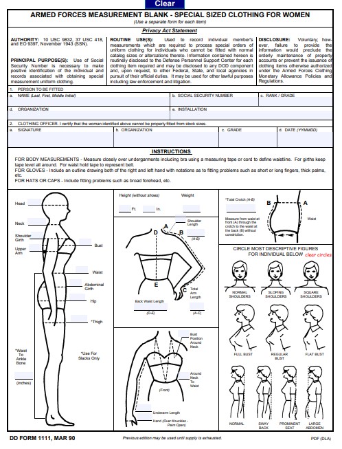 dd Form 1111 fillable