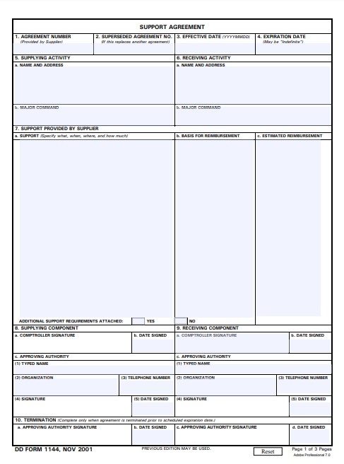 dd Form 1144 fillable