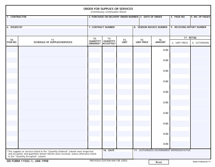 dd Form 1155C-1 fillable